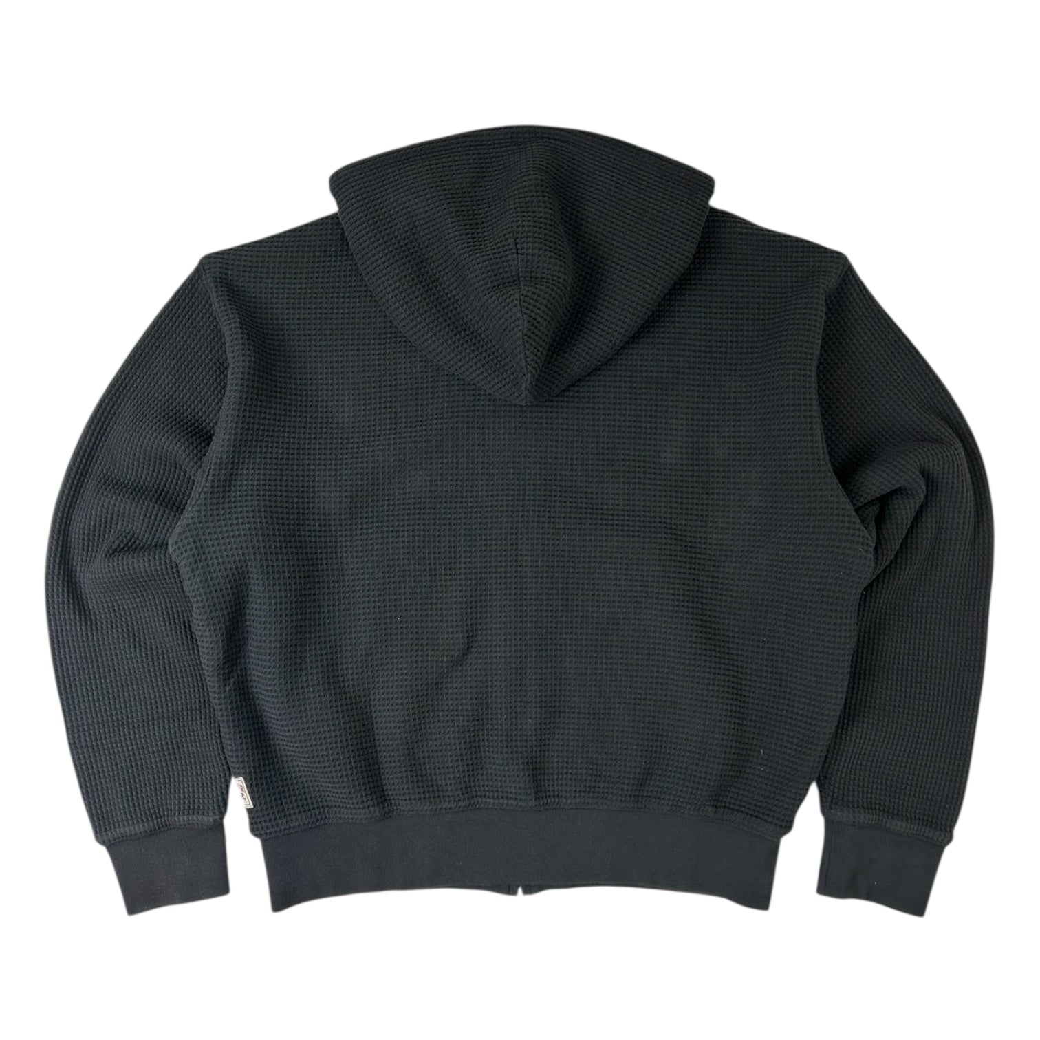 Stussy Double Layer Waffle Zip Up Hoodie Black