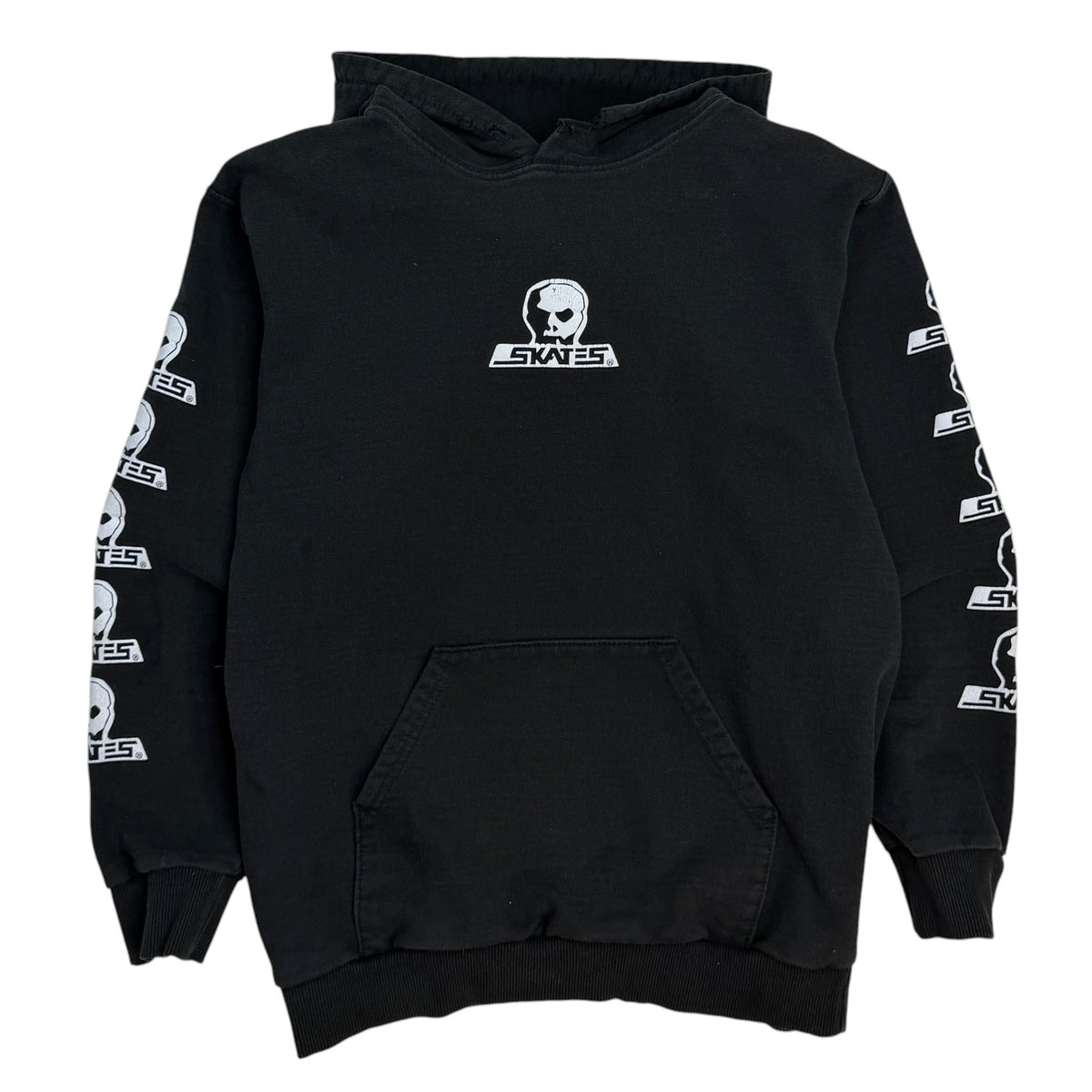 Vintage Skull Skates Hoodie Black