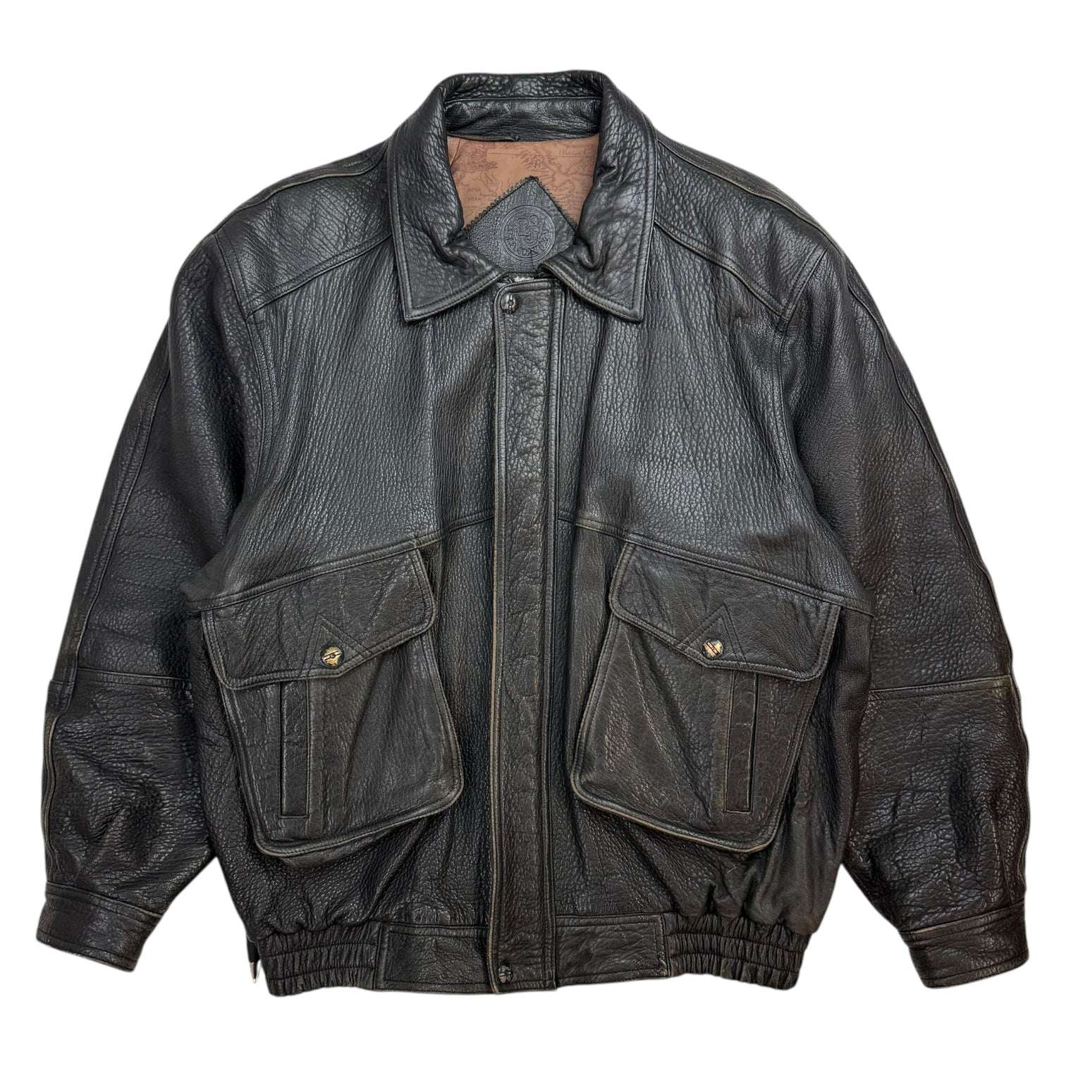 Vintage LJ Leather Bomber Jacket Black