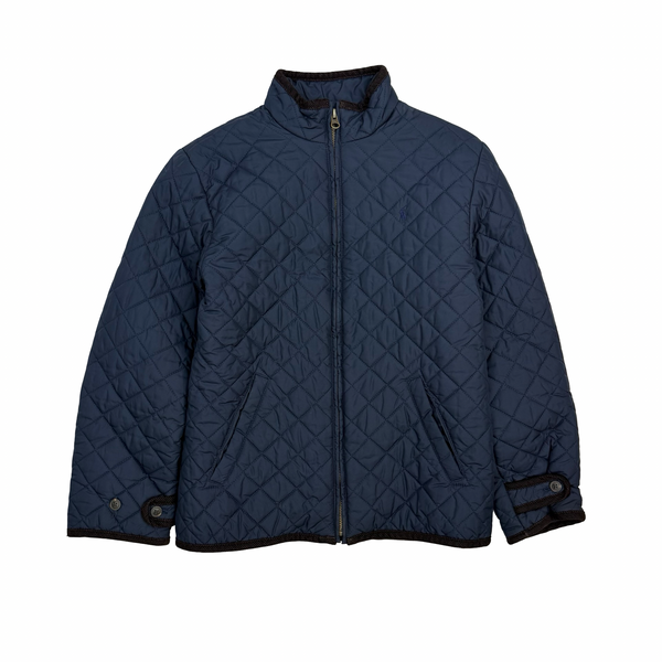 (W) Polo Ralph Lauren Quilted Zip Up Jacket Navy Blue
