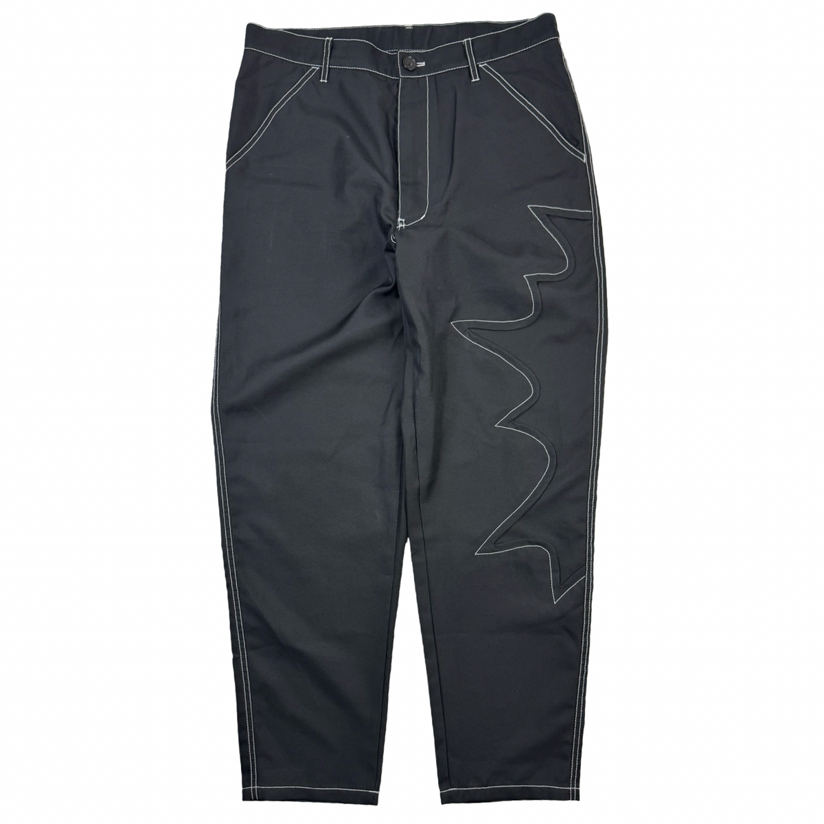 COMME des GARÇONS SHIRT Contrast Stitch Straight Leg Gabardine Trousers