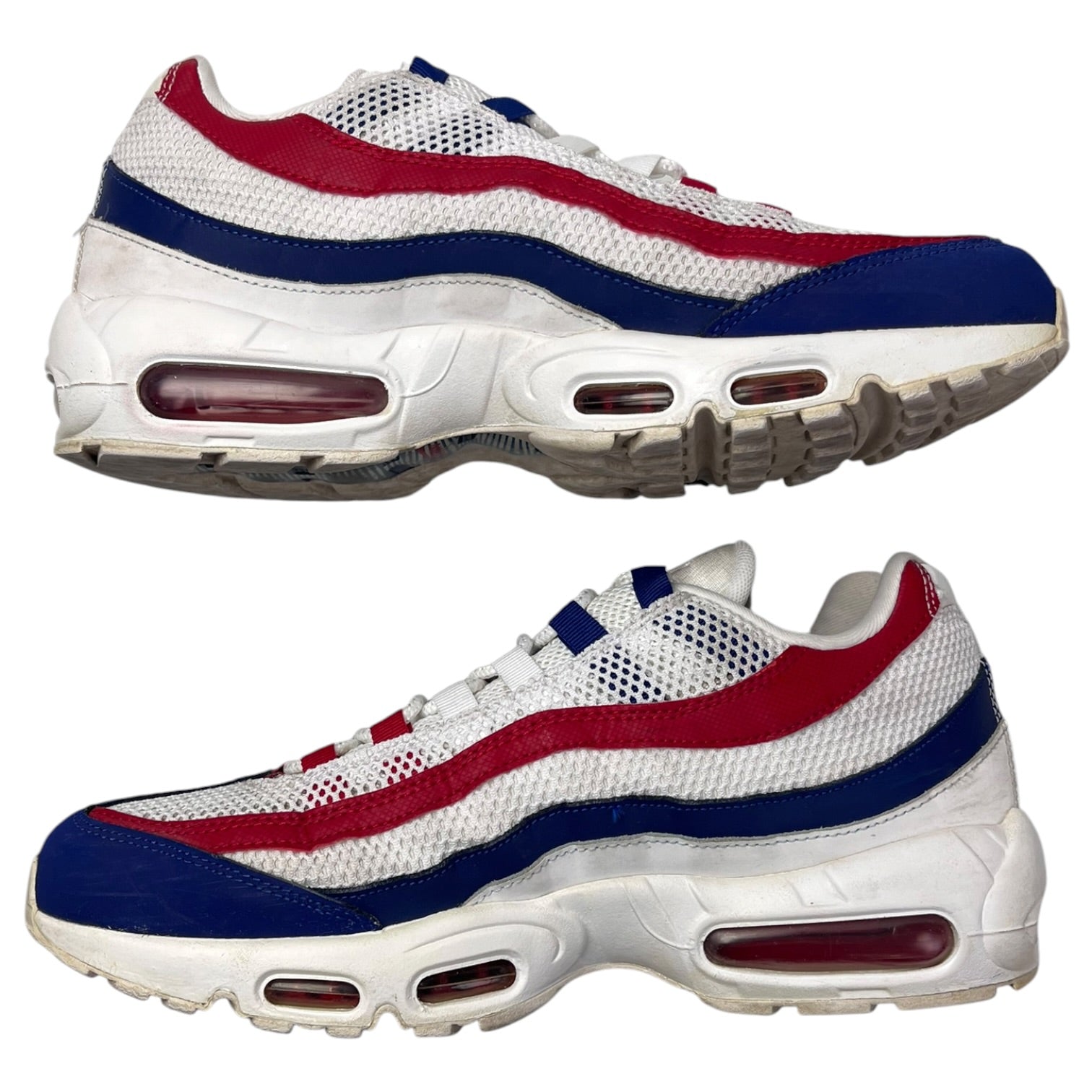 Nike Air Max 95 White Deep Royal Blue Gym Red (Used)