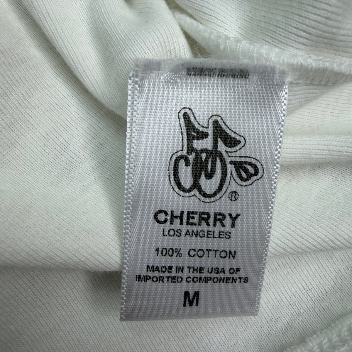 (W) Cherry LA Bite Me Baby Tee White