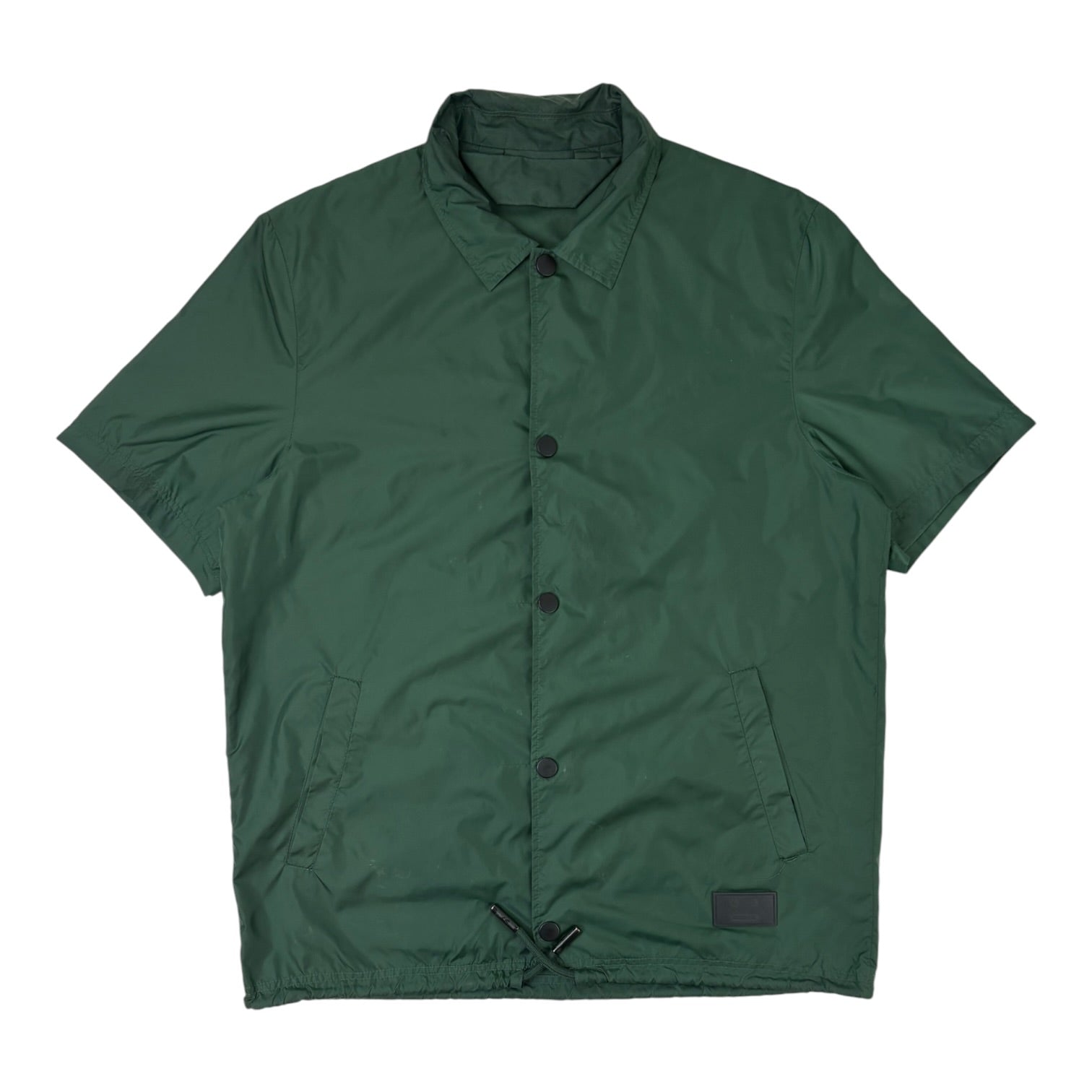 Acne Studios Nylon Coach Button Snap Shirt Green