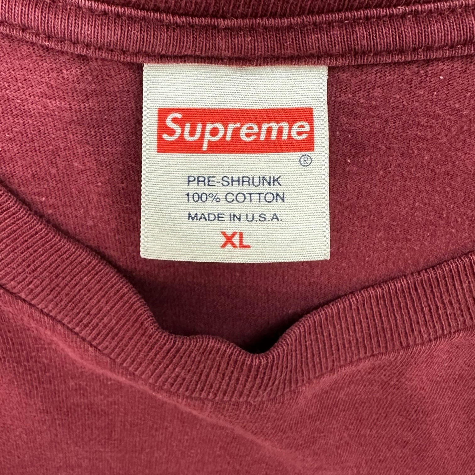 Supreme Liquid Metal Tee Maroon