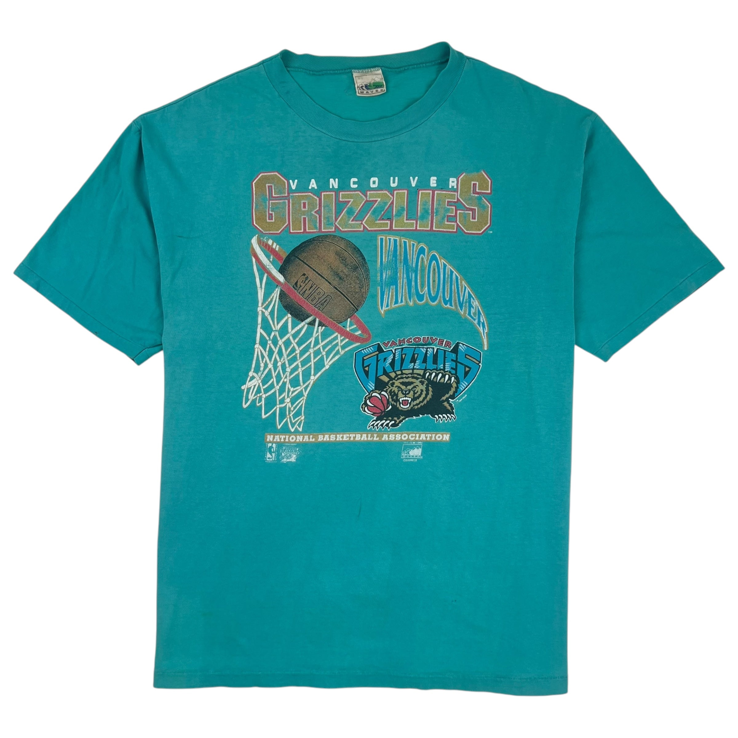 1994 NBA Vancouver Grizzlies T-Shirt Teal