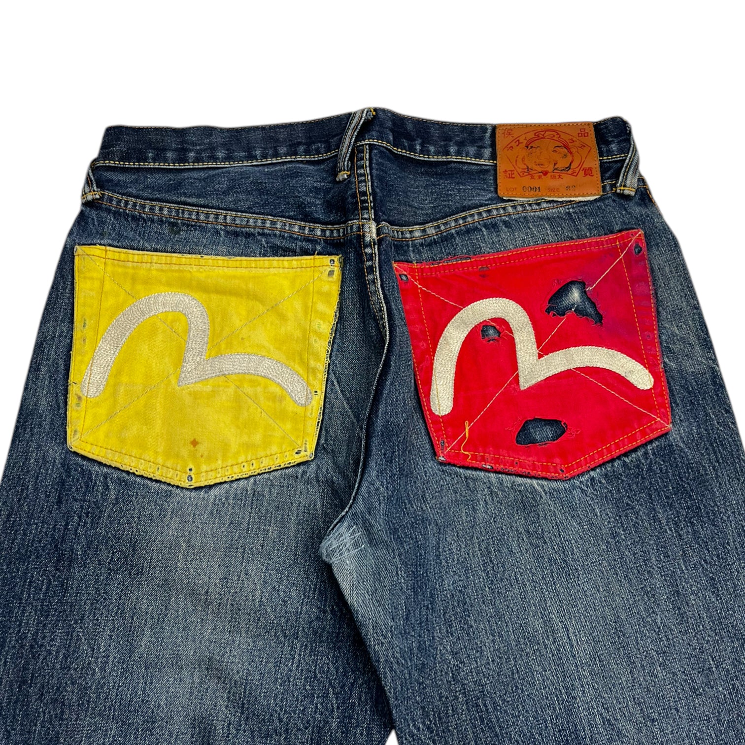 Vintage Y2K Evisu Distressed Denim Jeans