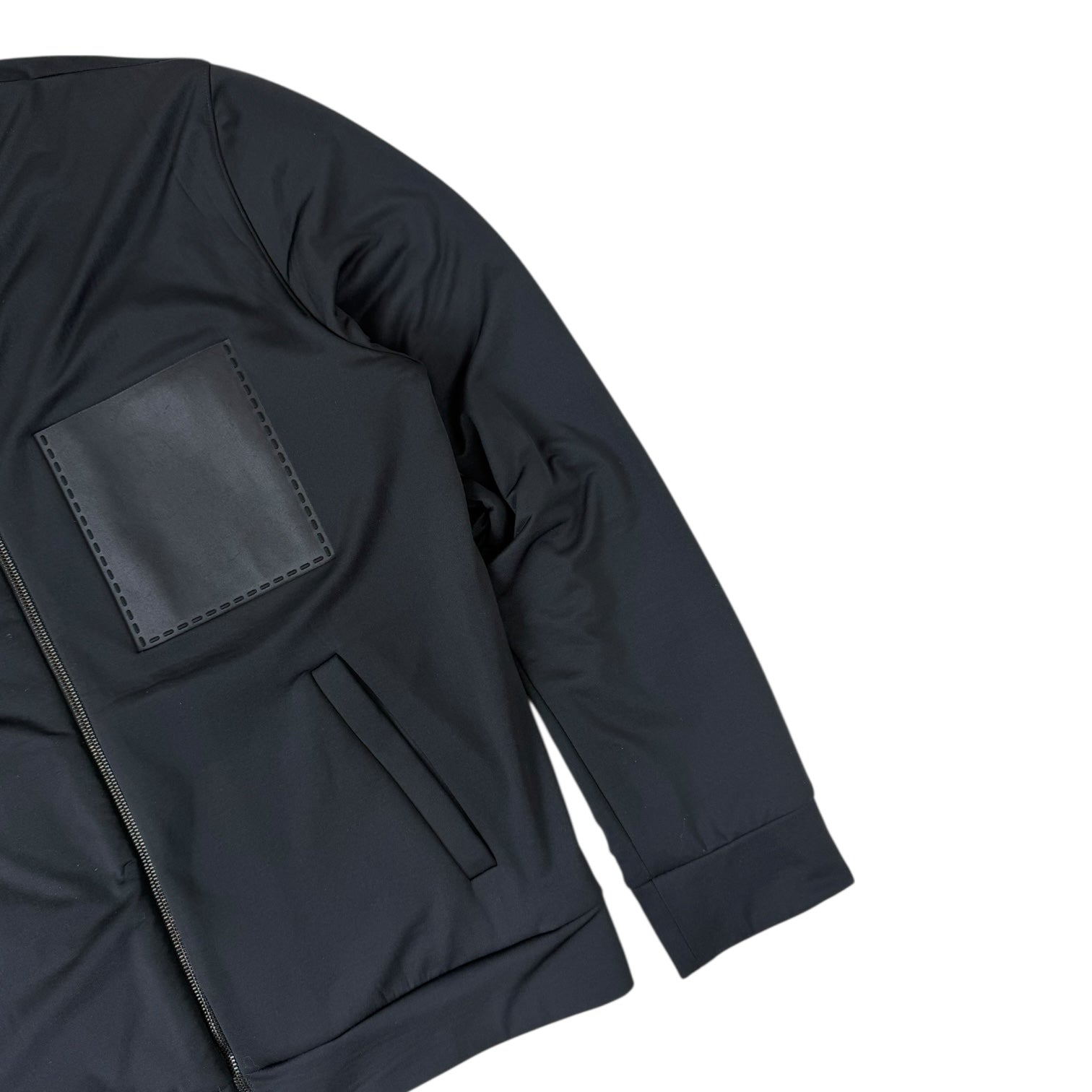 Balenciaga Leather Pouch Pocket Bomber Jacket Black