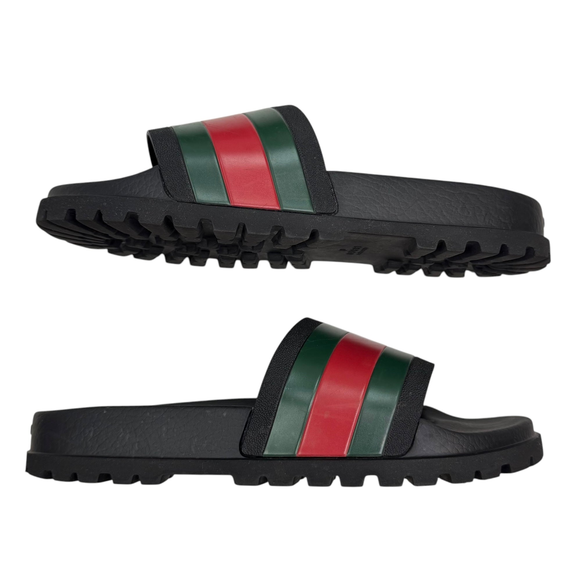Gucci Pursuittreck Striped Rubber Slides (Used)