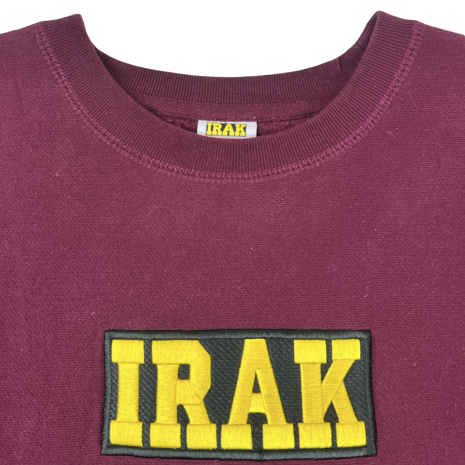 IRAK NYC Box Logo Crewneck Sweatshirt Maroon