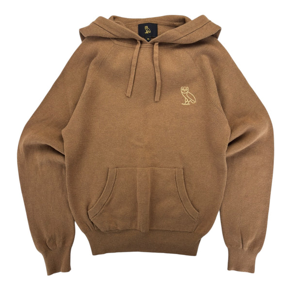 (W) OVO Embroidered Logo Knit Hoodie