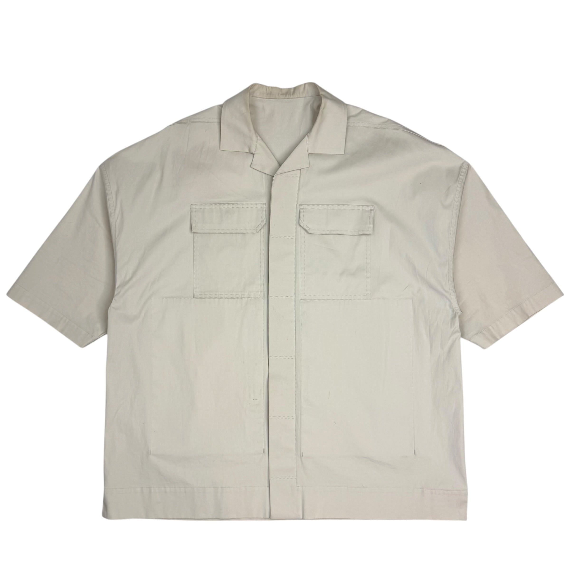 Rick Owens Magnum Chest Pockets Cotton Shirt Neutral
