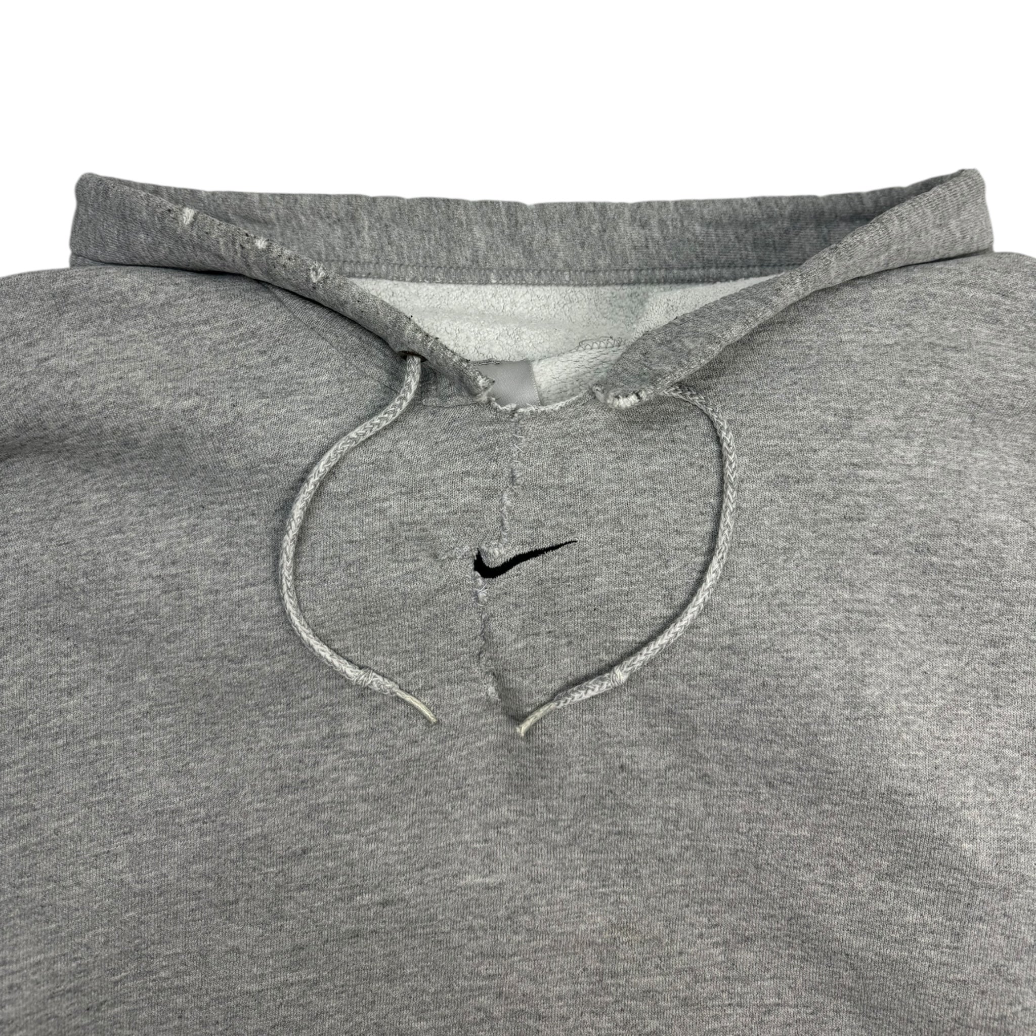 Vintage Nike Centre Swoosh Hoodie Heather Grey