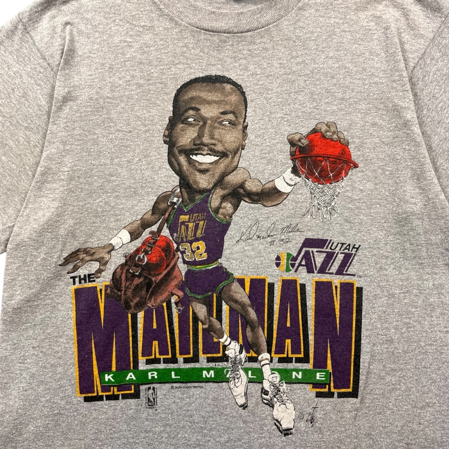 Vintage Karl Malone 'Mailman' Tee Grey