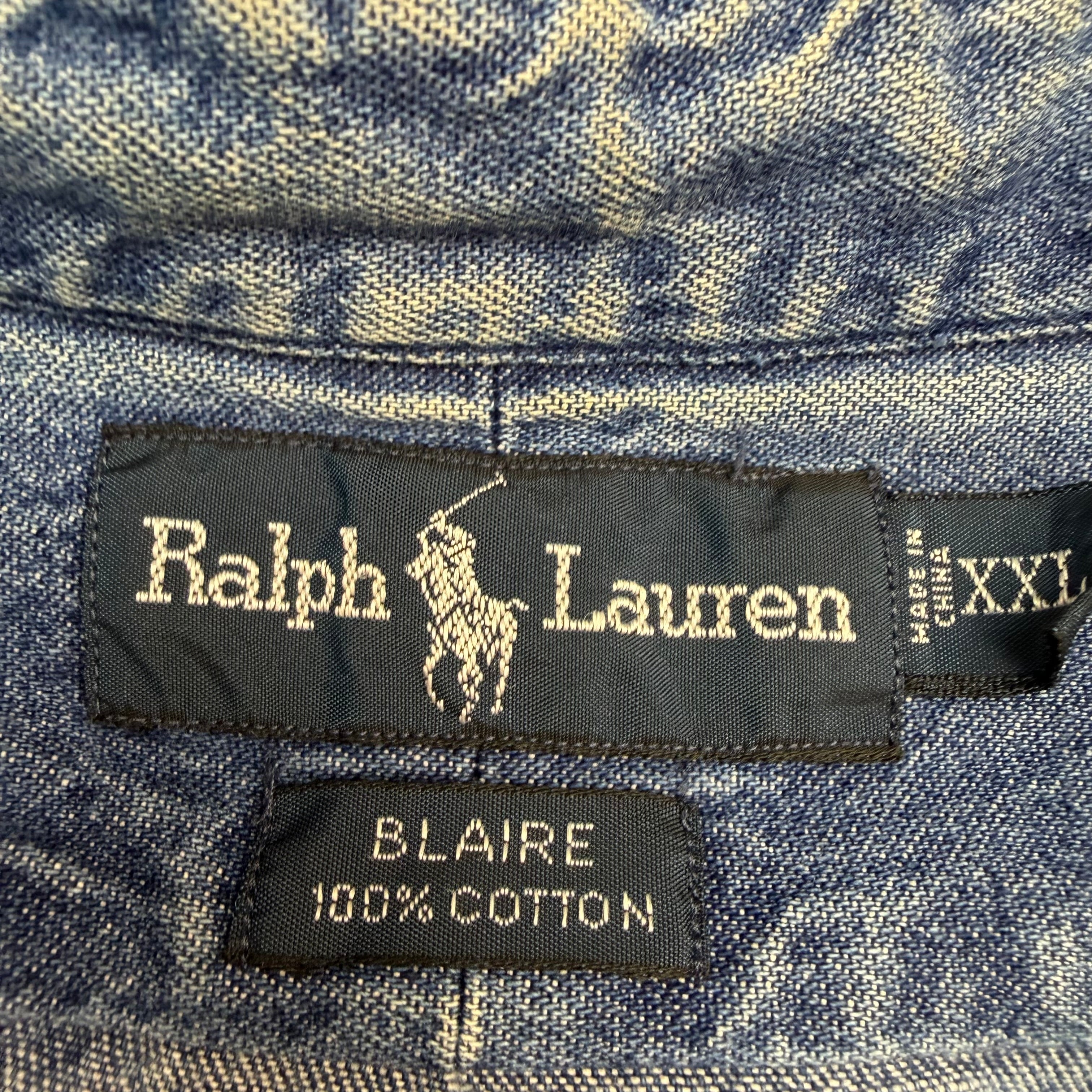 Vintage Polo Ralph Lauren Denim Button Up Shirt Blue