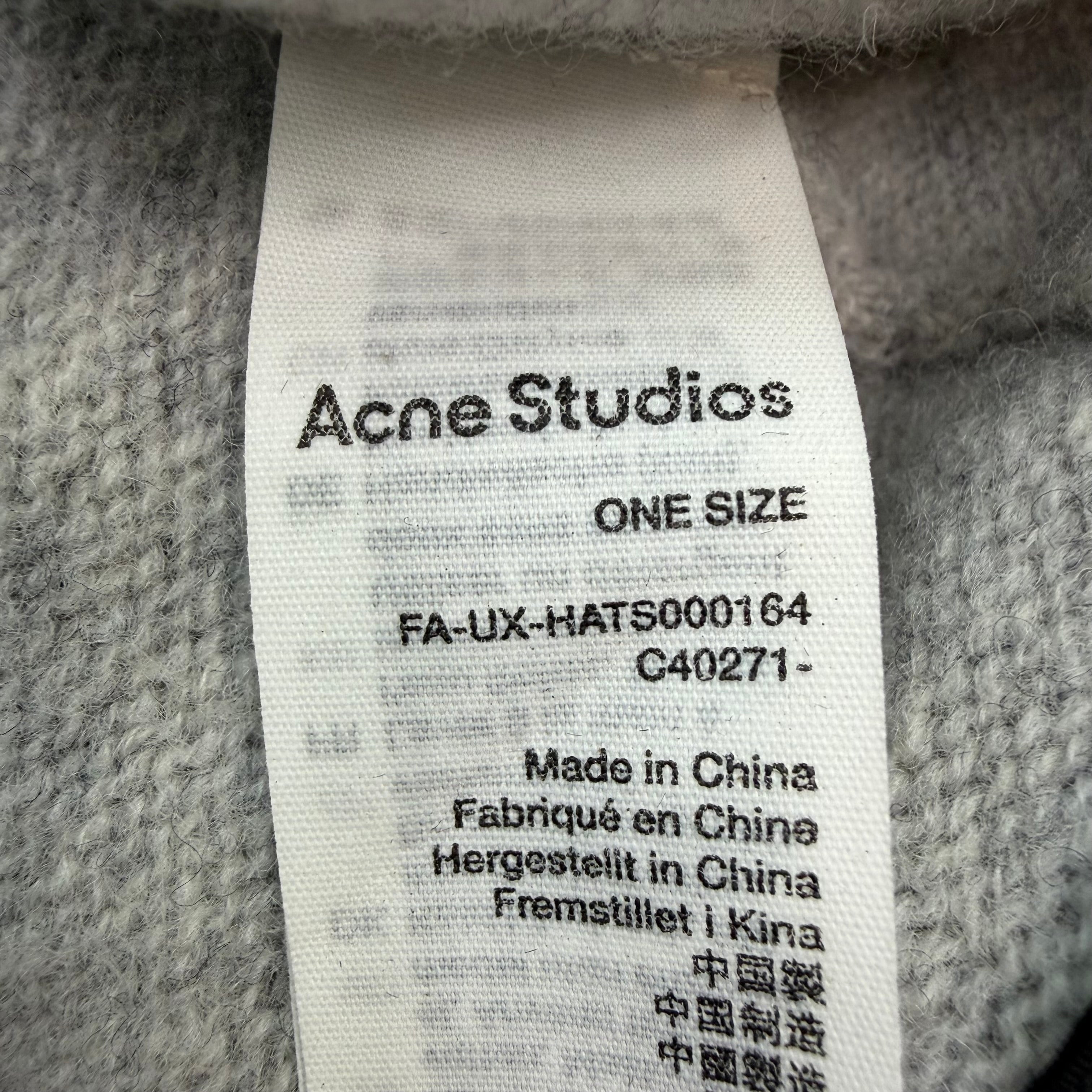 Acne Studios Double Layer Wool Beanie Grey
