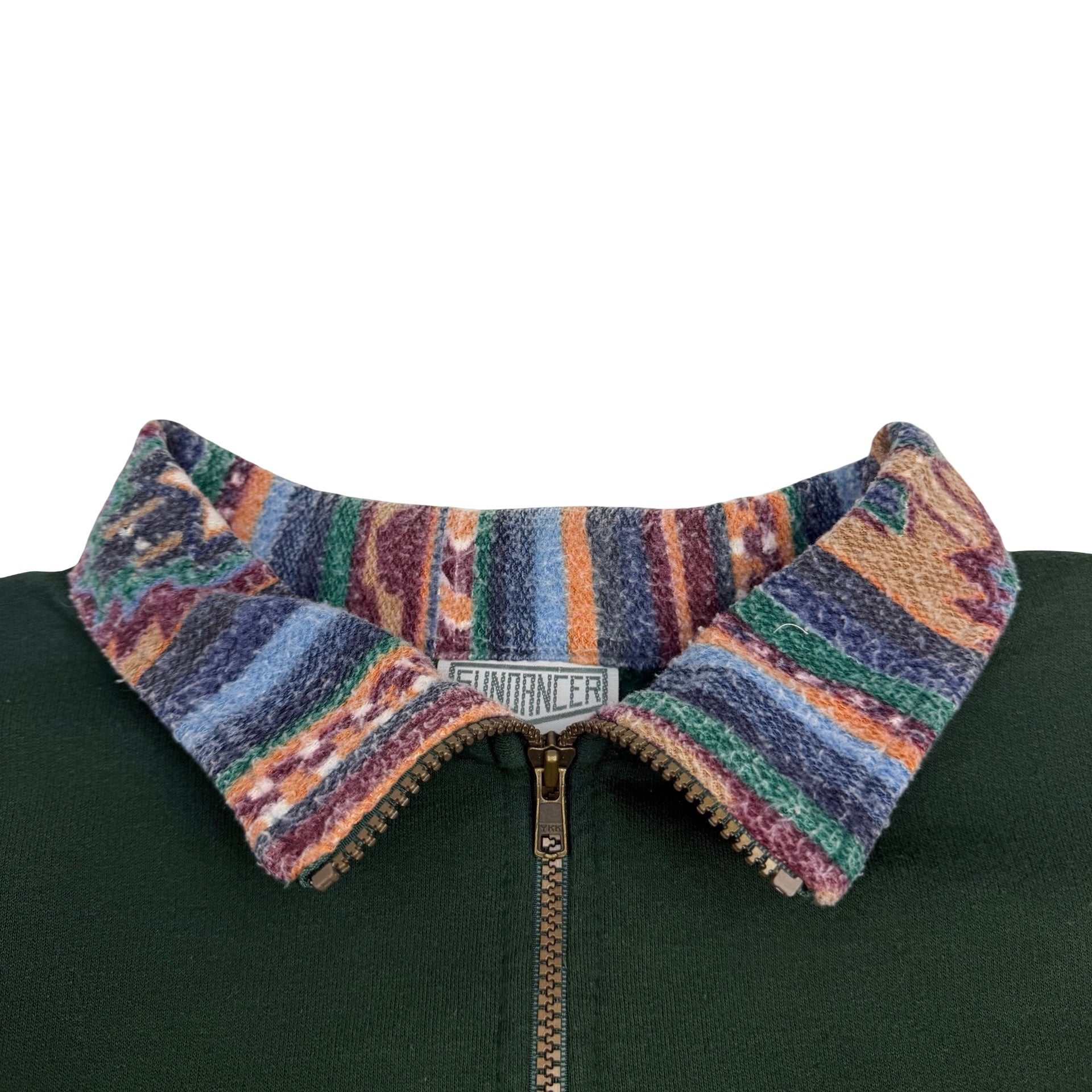 Vintage Fall Classic Quarter Zip Sweater Green