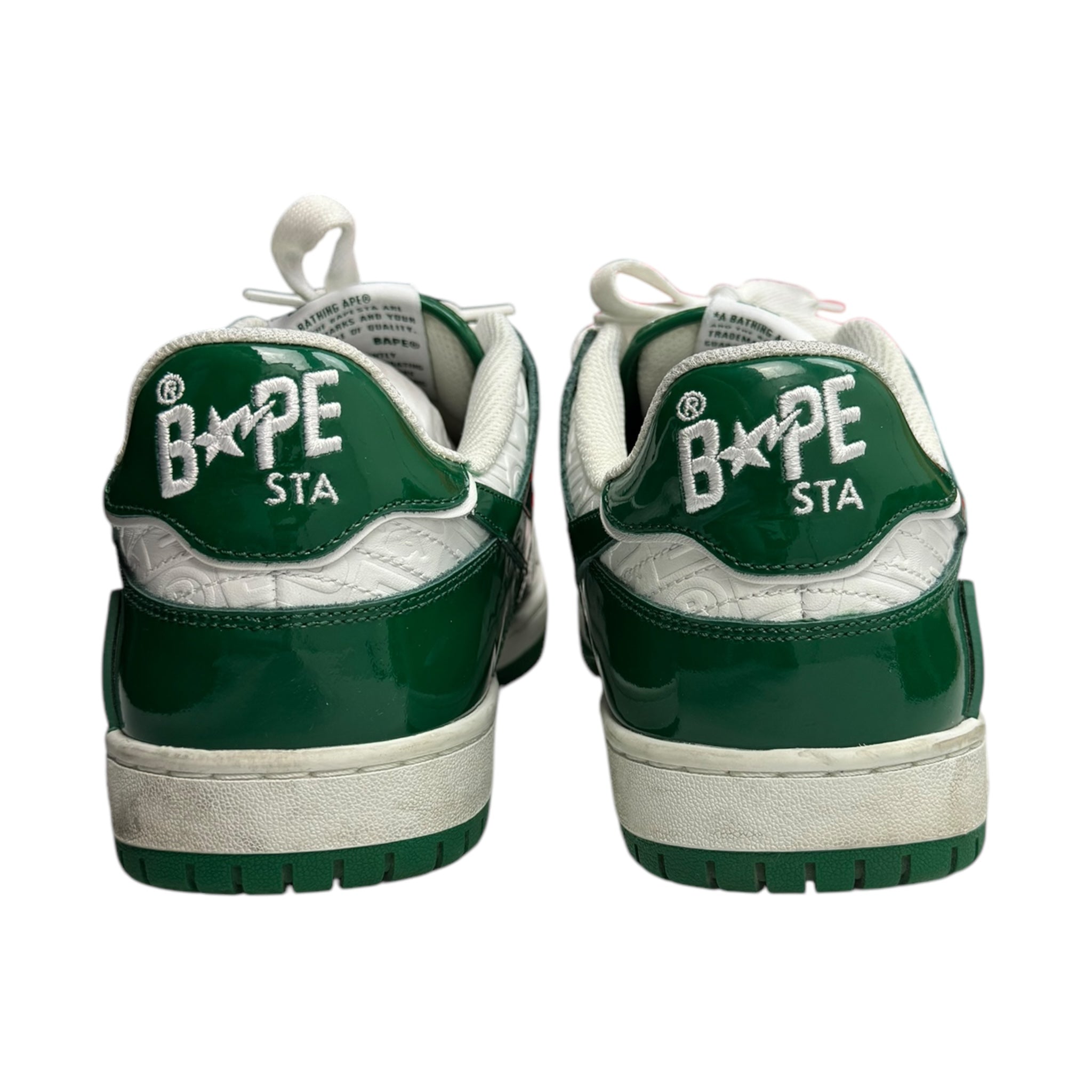 A Bathing Ape Bape SK8 Sta Green White Patent (Used)