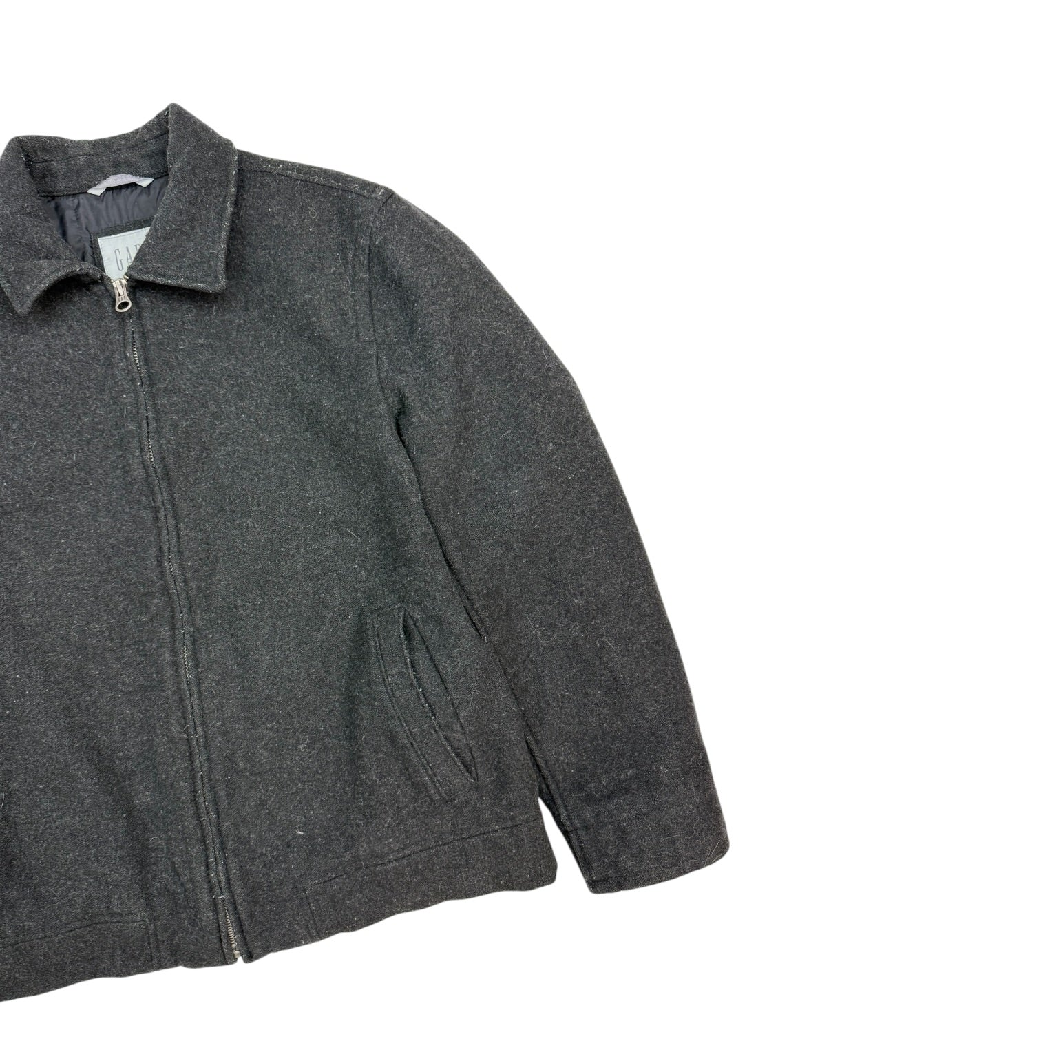 Vintage Gap Wool Bomber Jacket Dark Grey