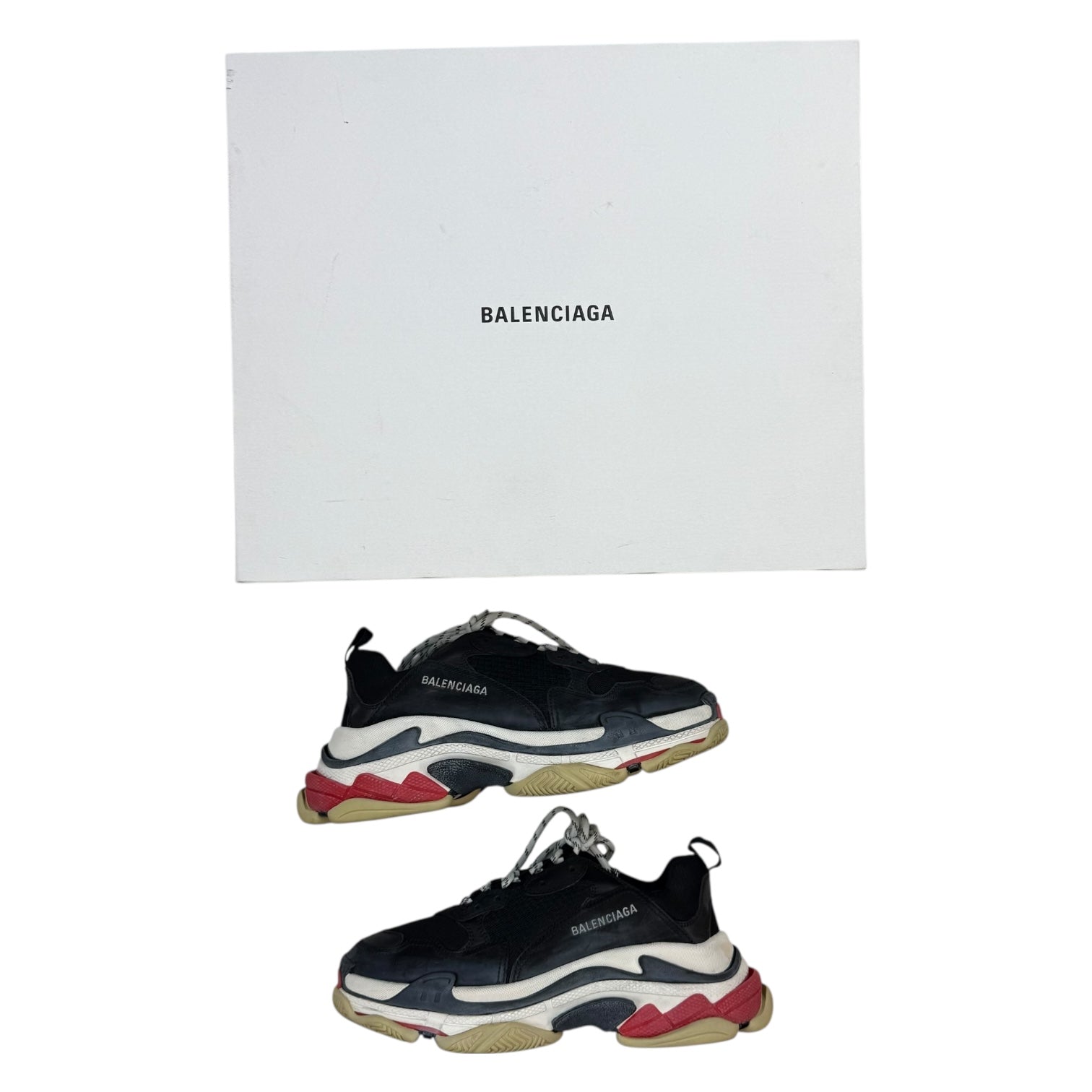 Balenciaga Triple S Black/White/Red (2018) (Used)