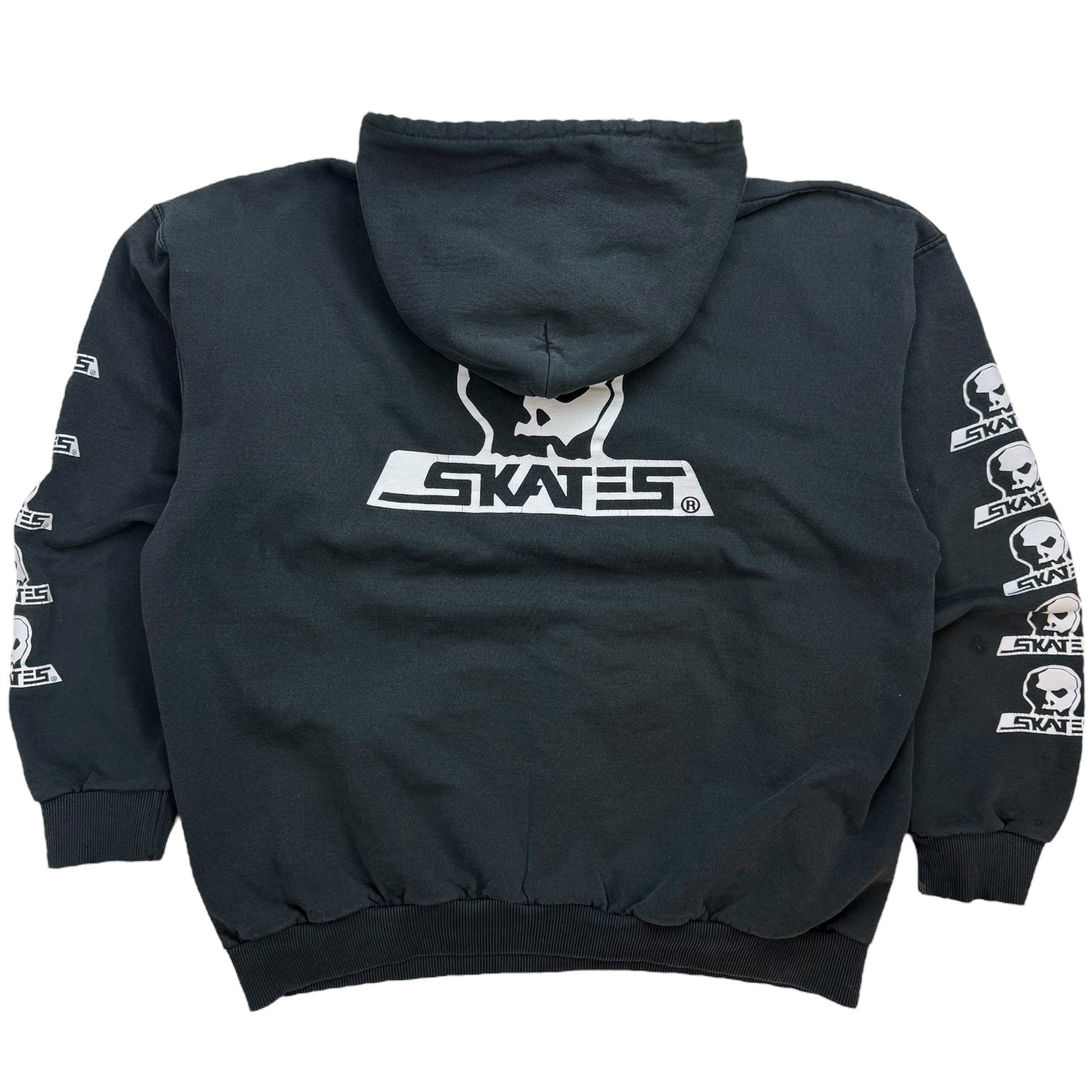 Vintage Skull Skates Hoodie Black