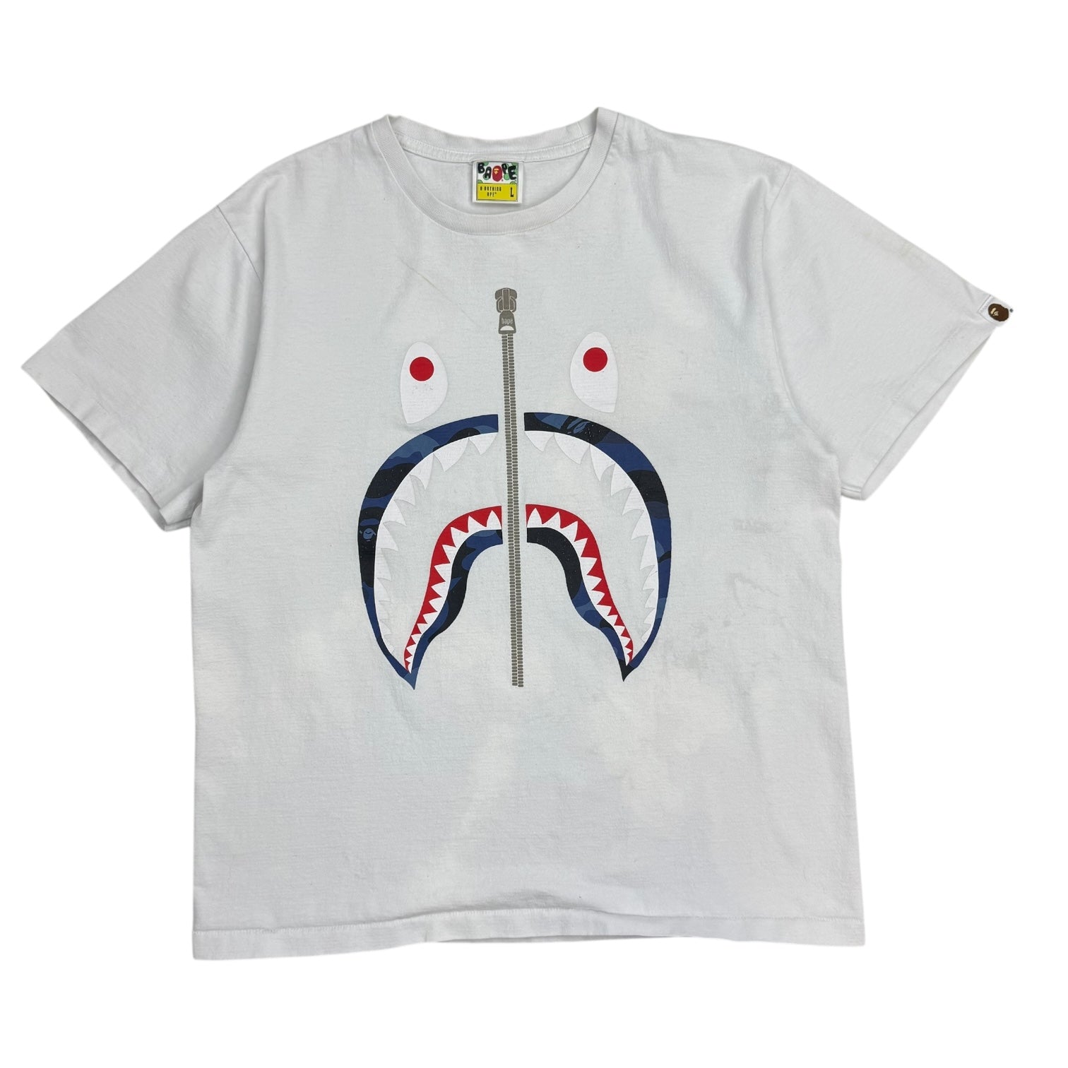 Bape Colour Camo Shark Tee White/Navy
