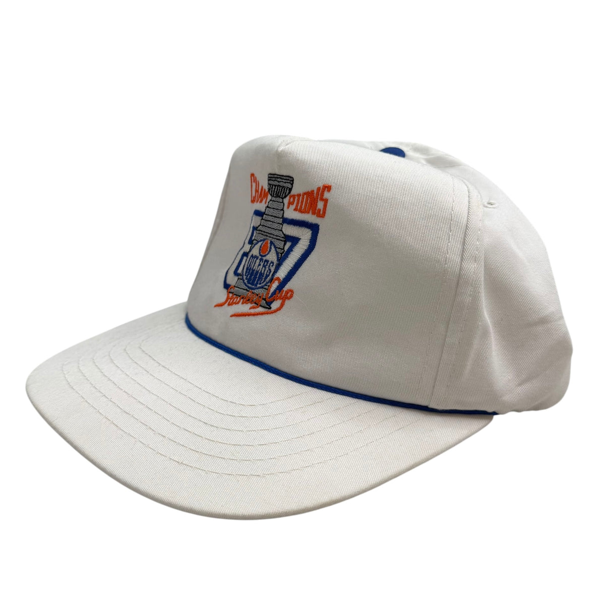 Vintage Edmonton Oilers Stanley Cup Champions Snapback White