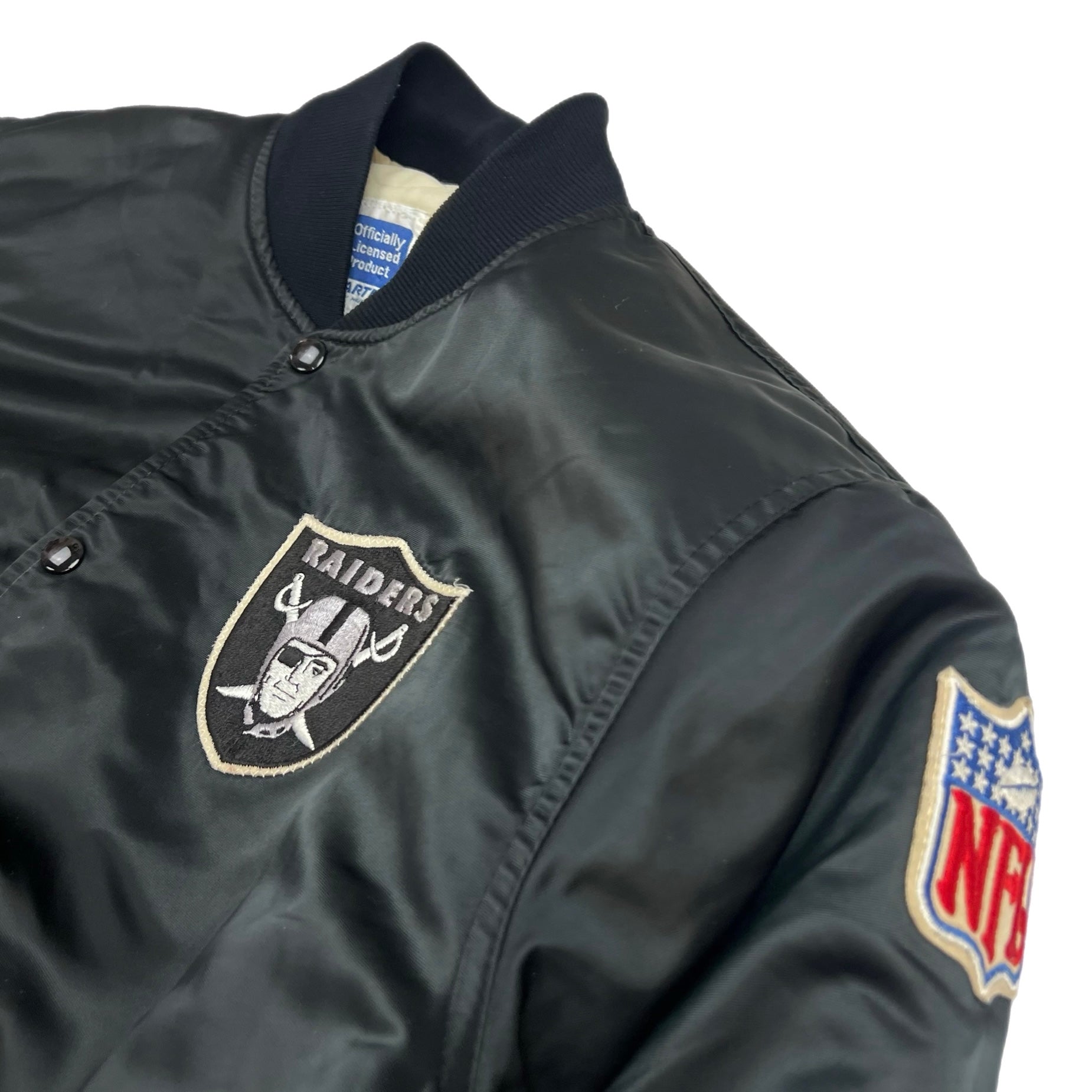 Vintage Oakland Raiders Satin Starter Jacket Black