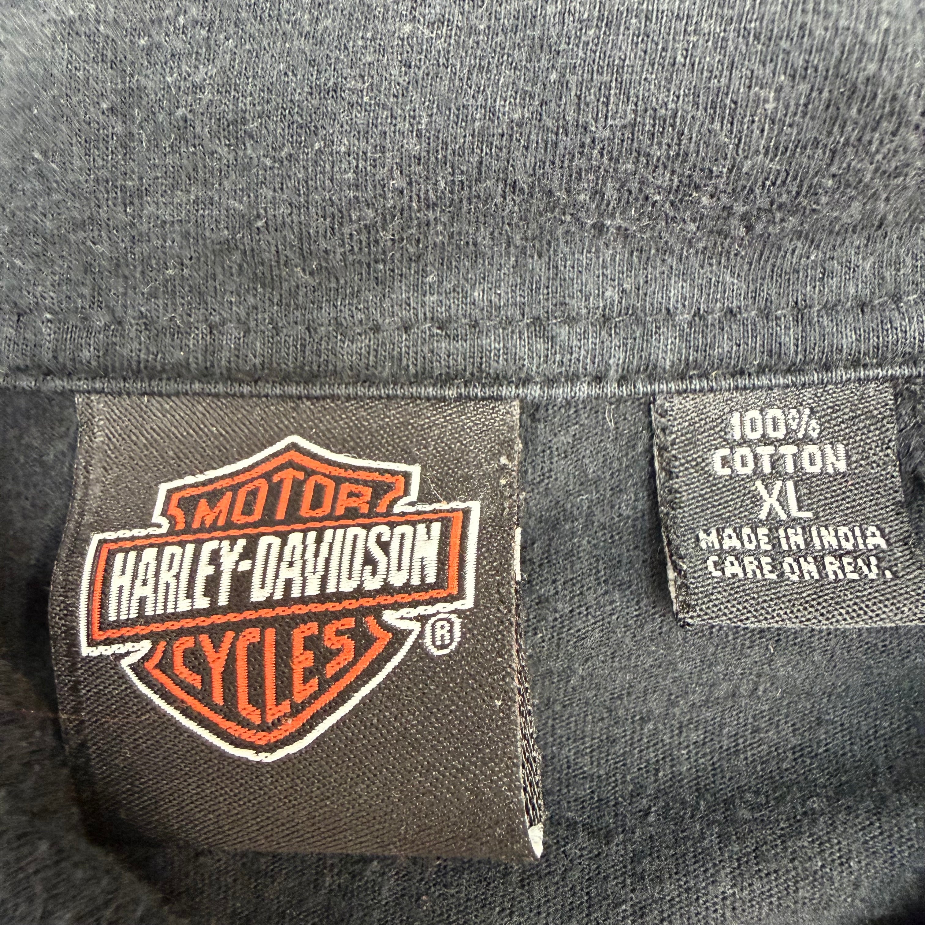 Vintage Harley Davidson Motorcycles Flame Sleeve Button Up Shirt Black