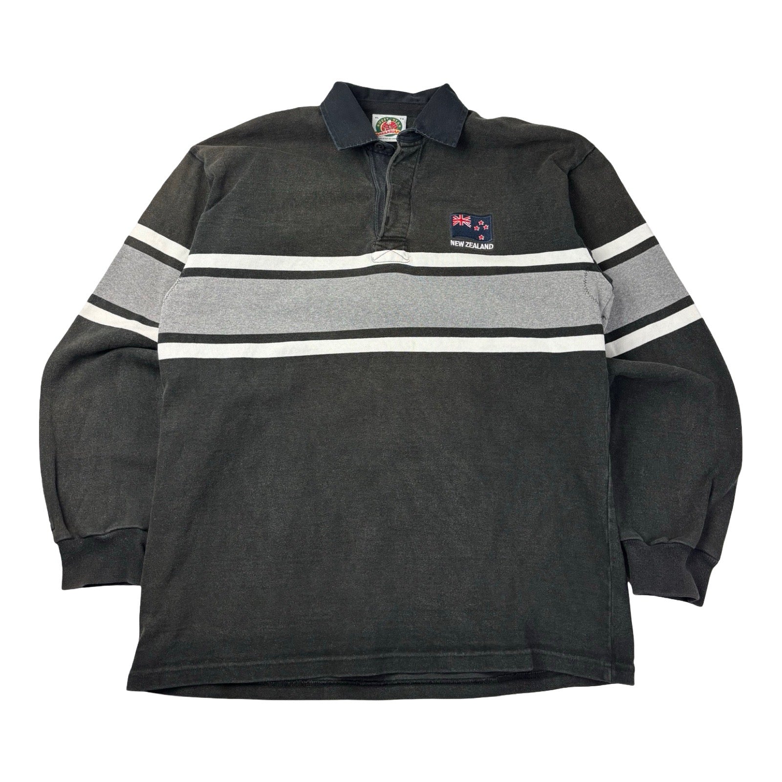 Vintage Barbarian Rugby Wear New Zealand Polo Grey