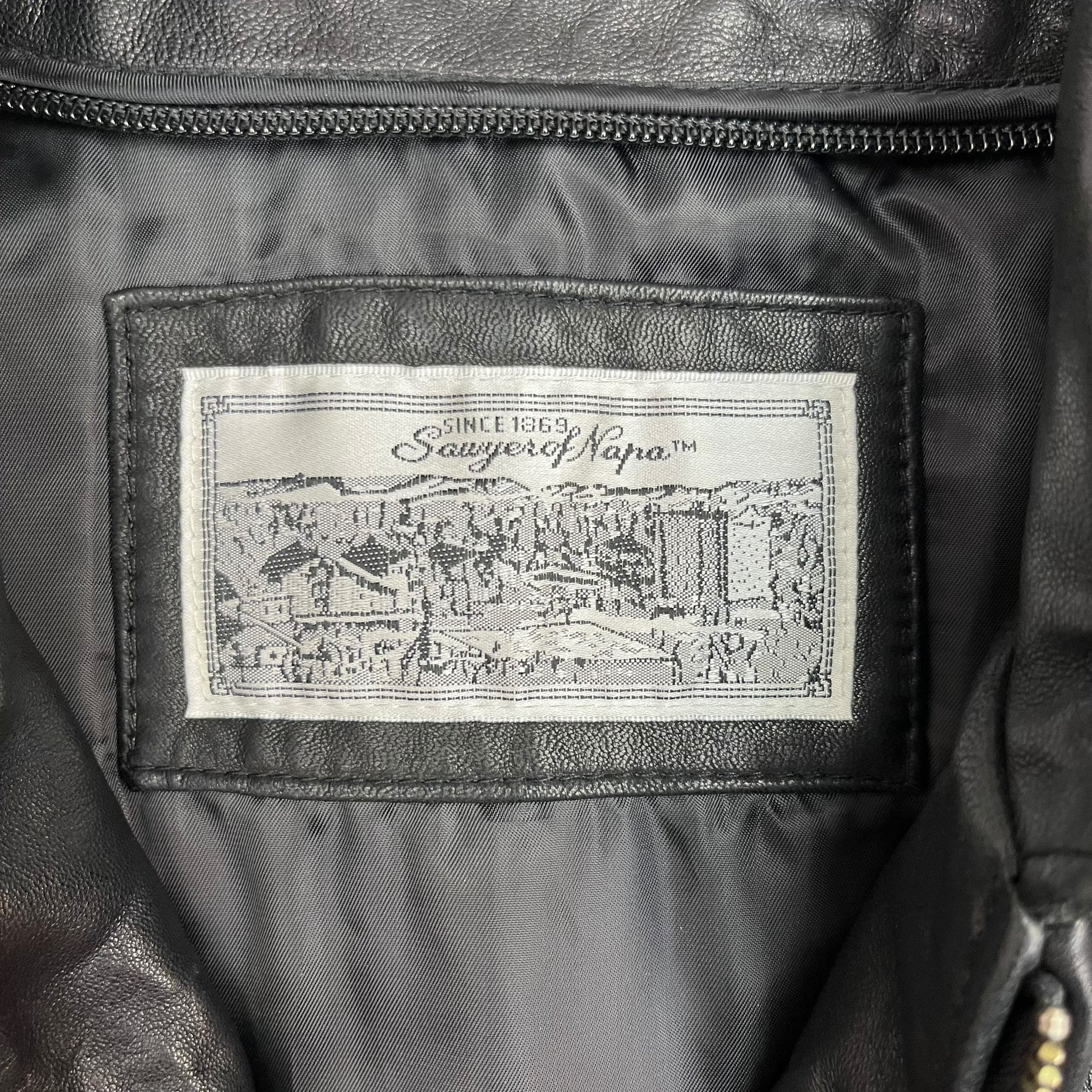 Vintage Sawyer Of Napa Leather Jacket Black