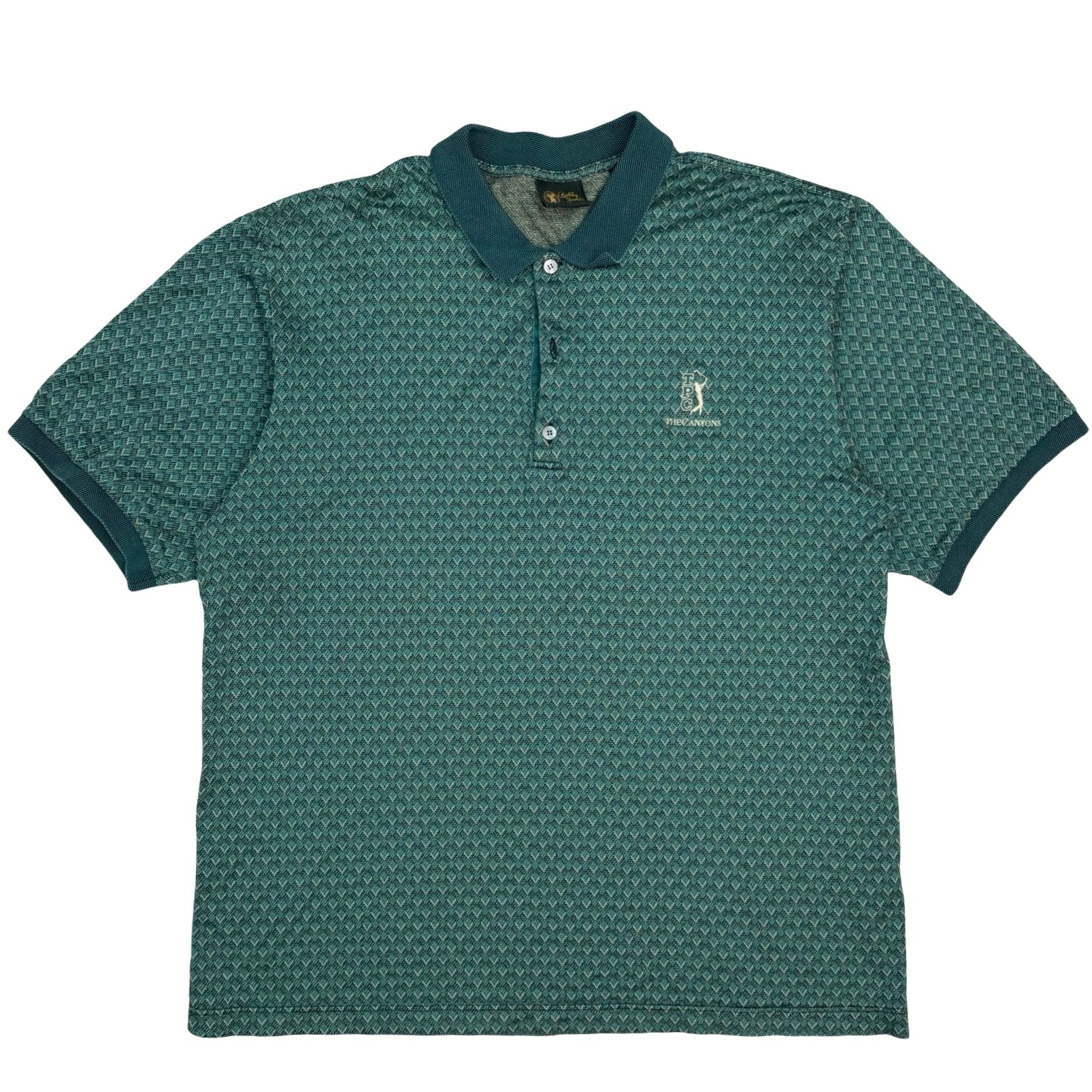 Vintage The Canyons TPC Patterned Golf Polo Green
