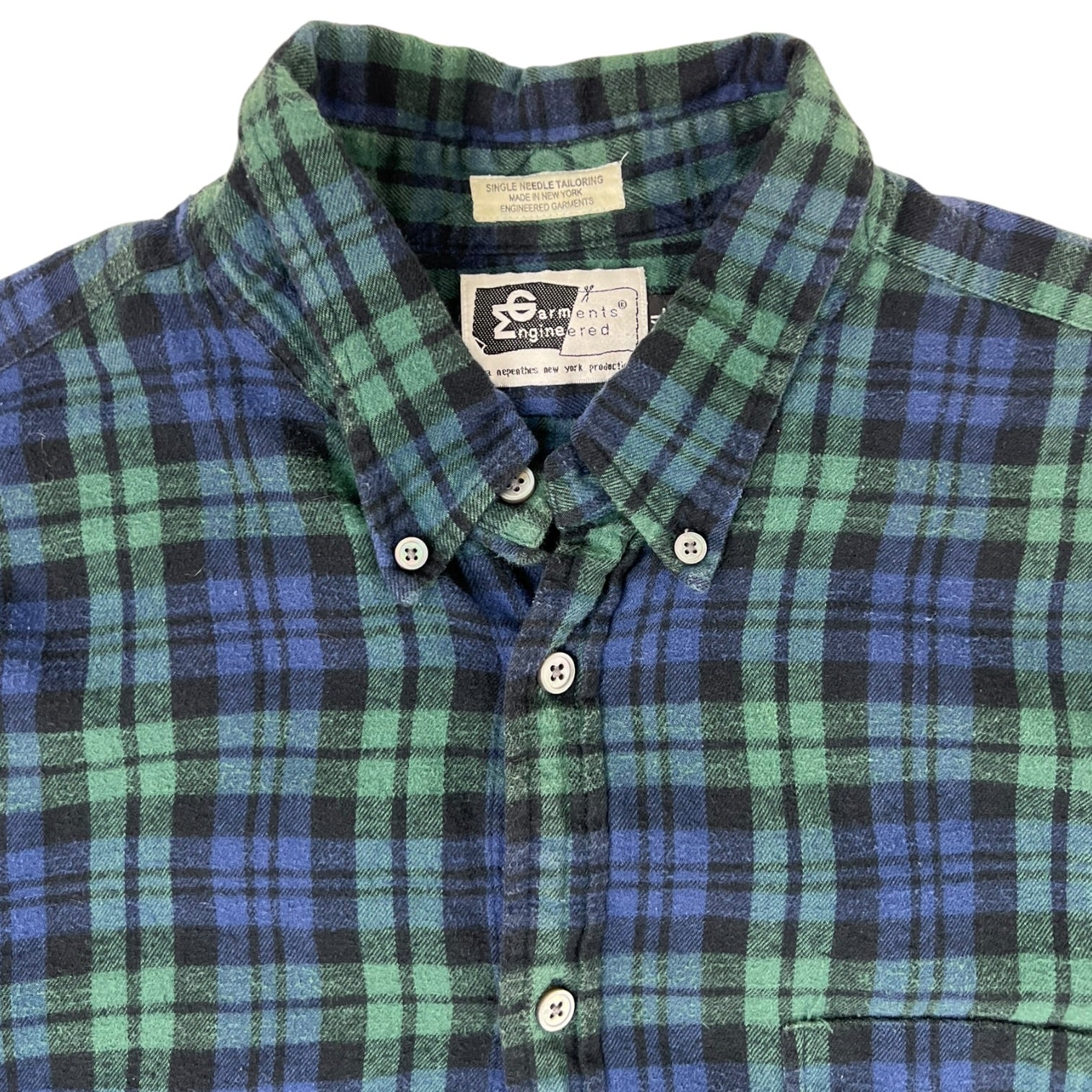 Engineered Garments Single Needle Plaid Flannel Blue/Green