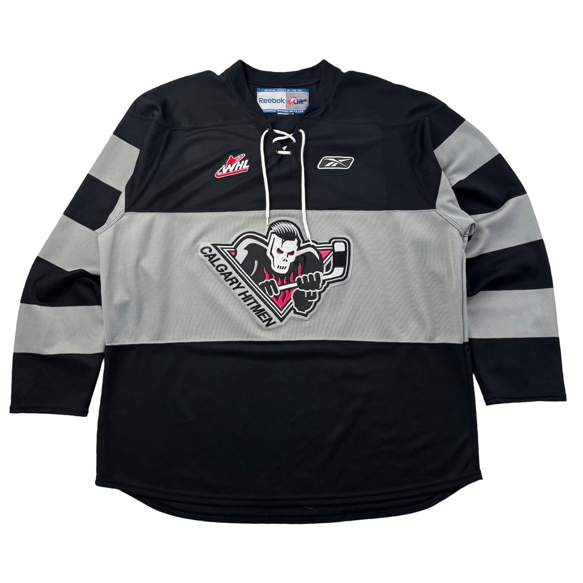 Vintage Reebok Calgary Hitmen Alternate Jersey Black/Grey