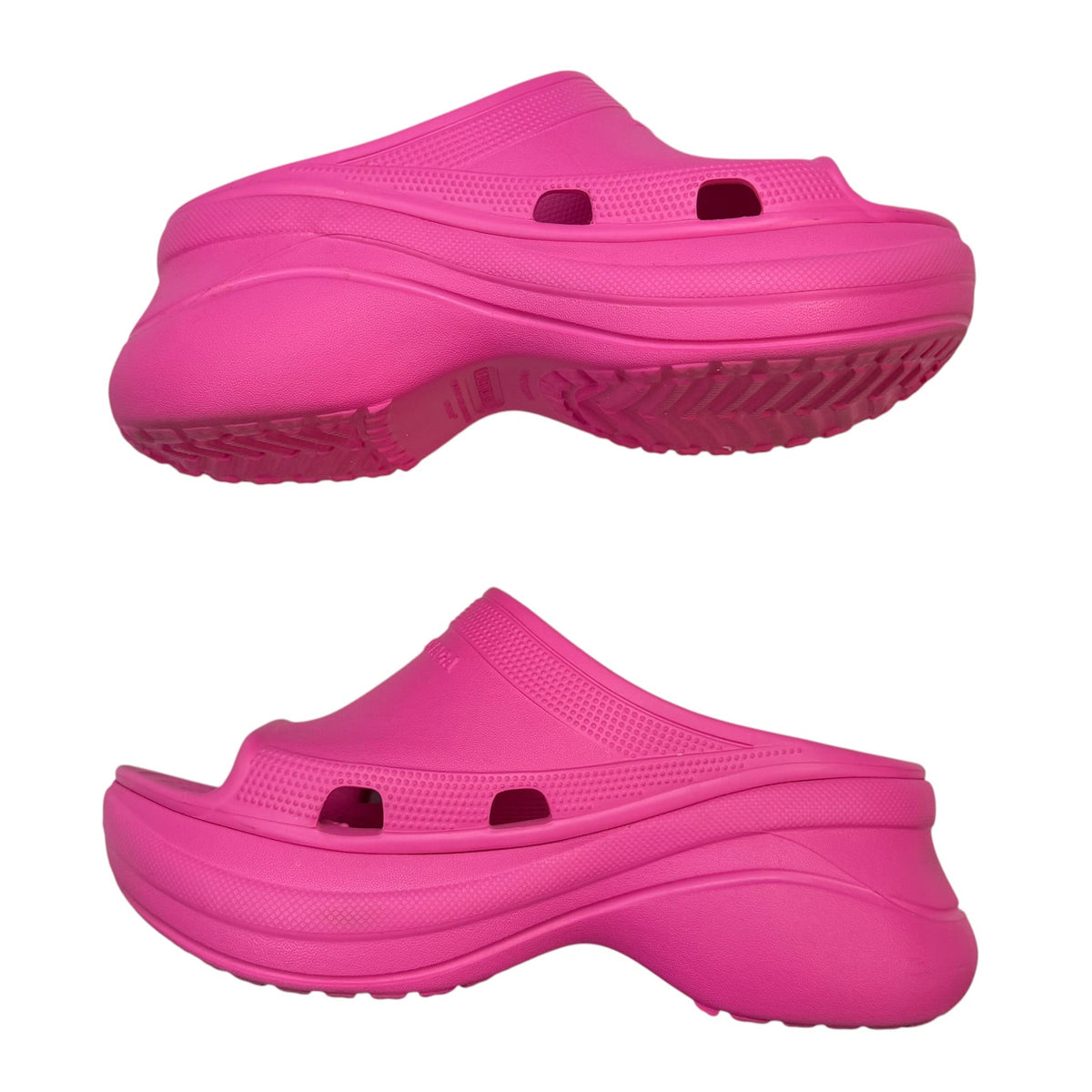 (W) Balenciaga X Crocs Pool Slide Sandals Hot Pink (Used)