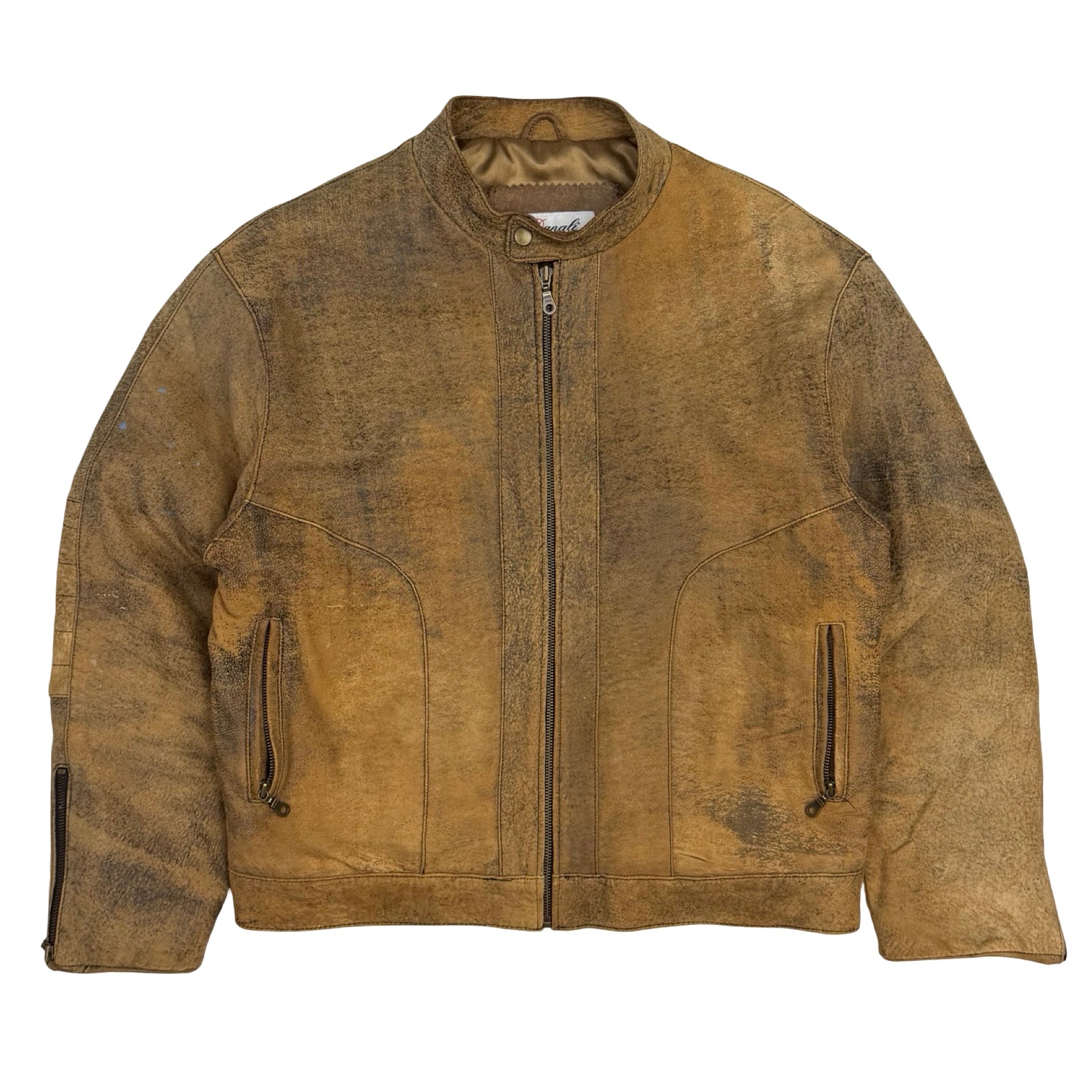 Vintage Denali Leather Racing Jacket Brown