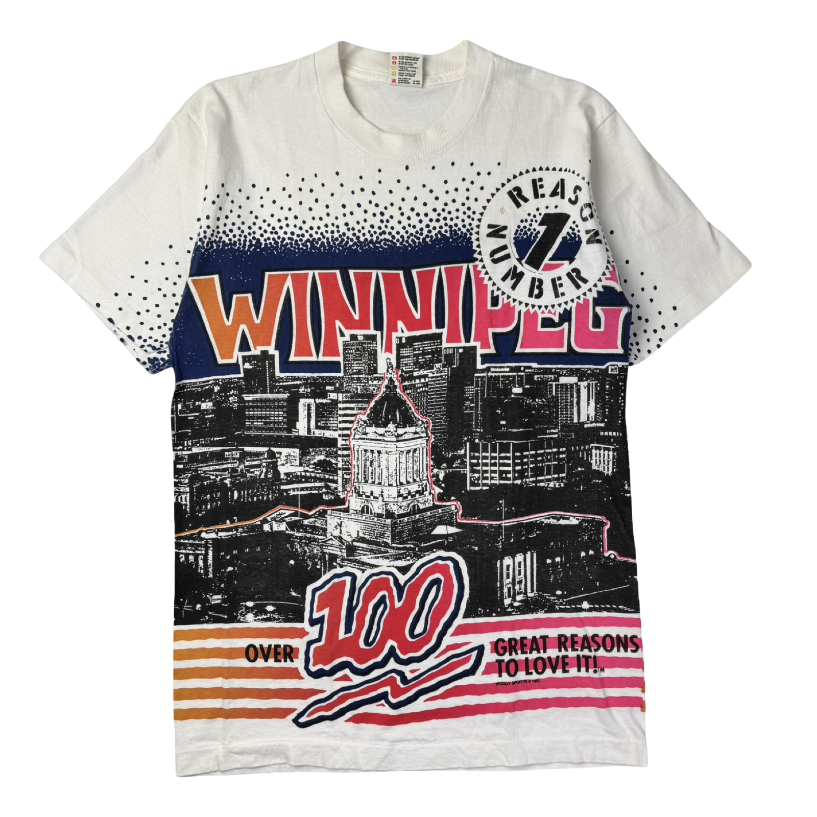 1990 Winnipeg City All Over Print T-Shirt
