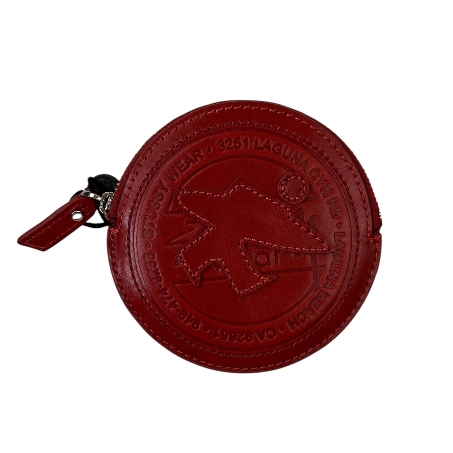 Stüssy Surf Dot Leather Pouch Red