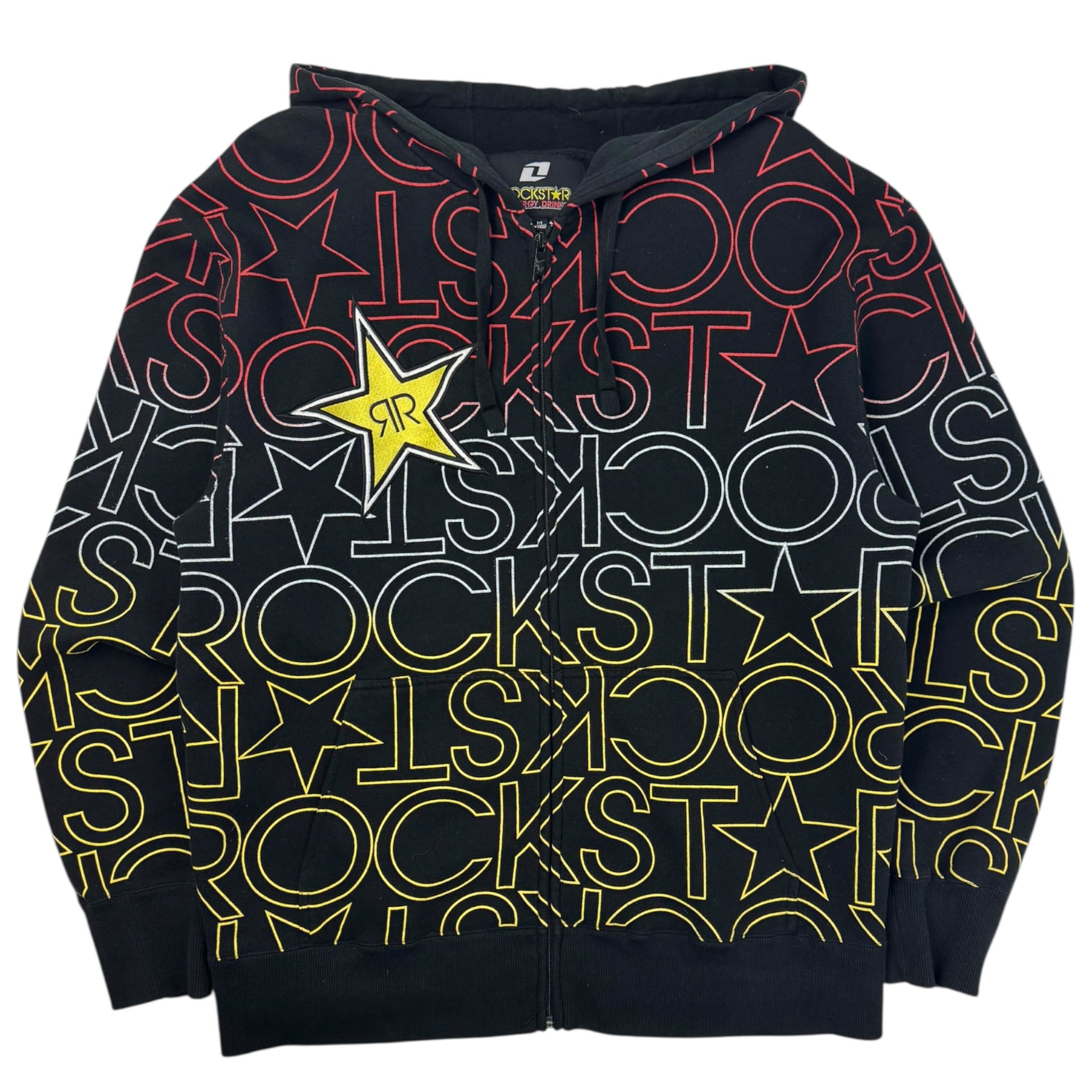 Y2K Rockstar Energy All Over Print Zip Up Hoodie
