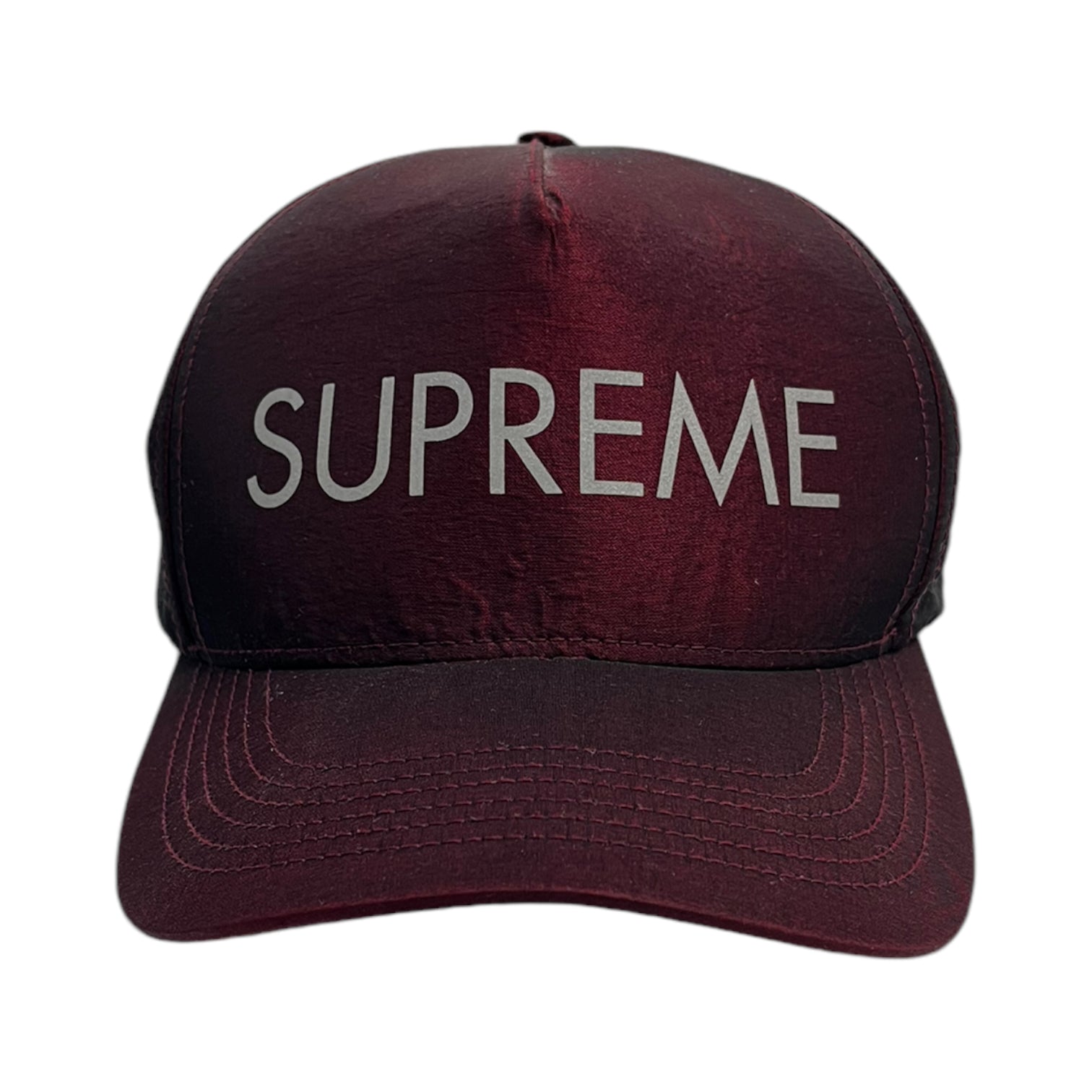 Supreme Iridescent Red Spell Out Hat