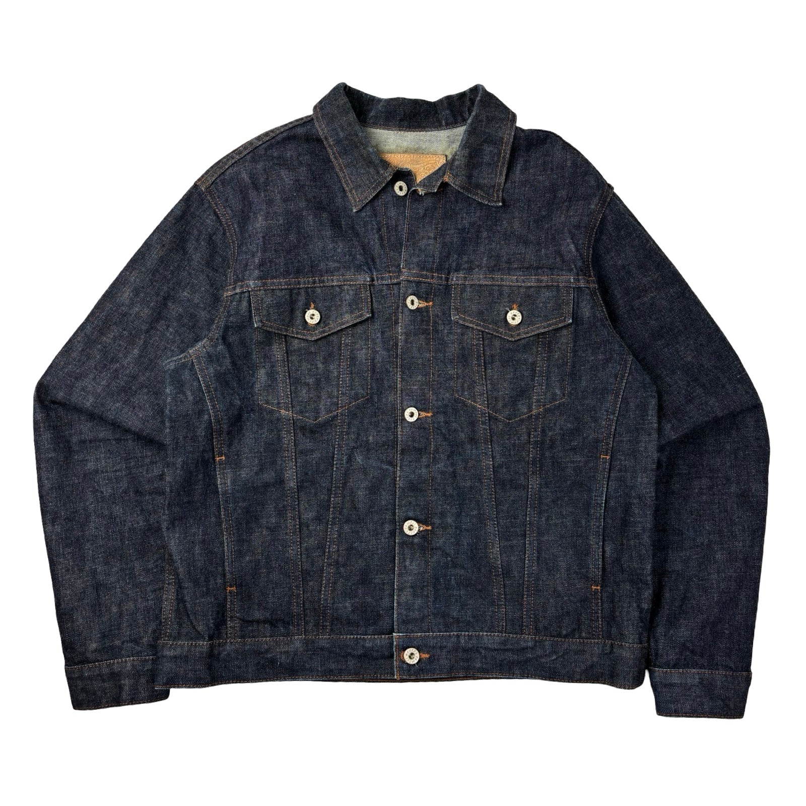 Naked & Famous Love And Peace Selvedge Denim Jacket Dark Wash