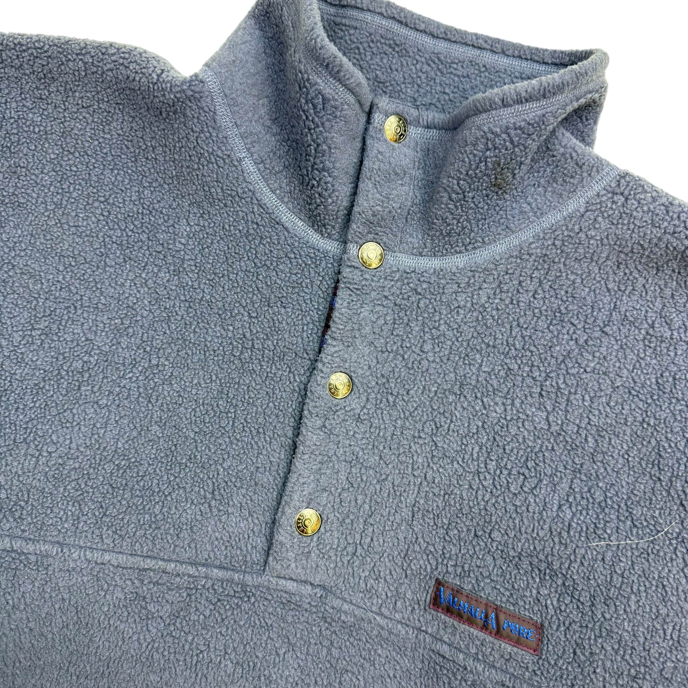 Vintage Valhalla Fleece Button Up Sweater Indigo