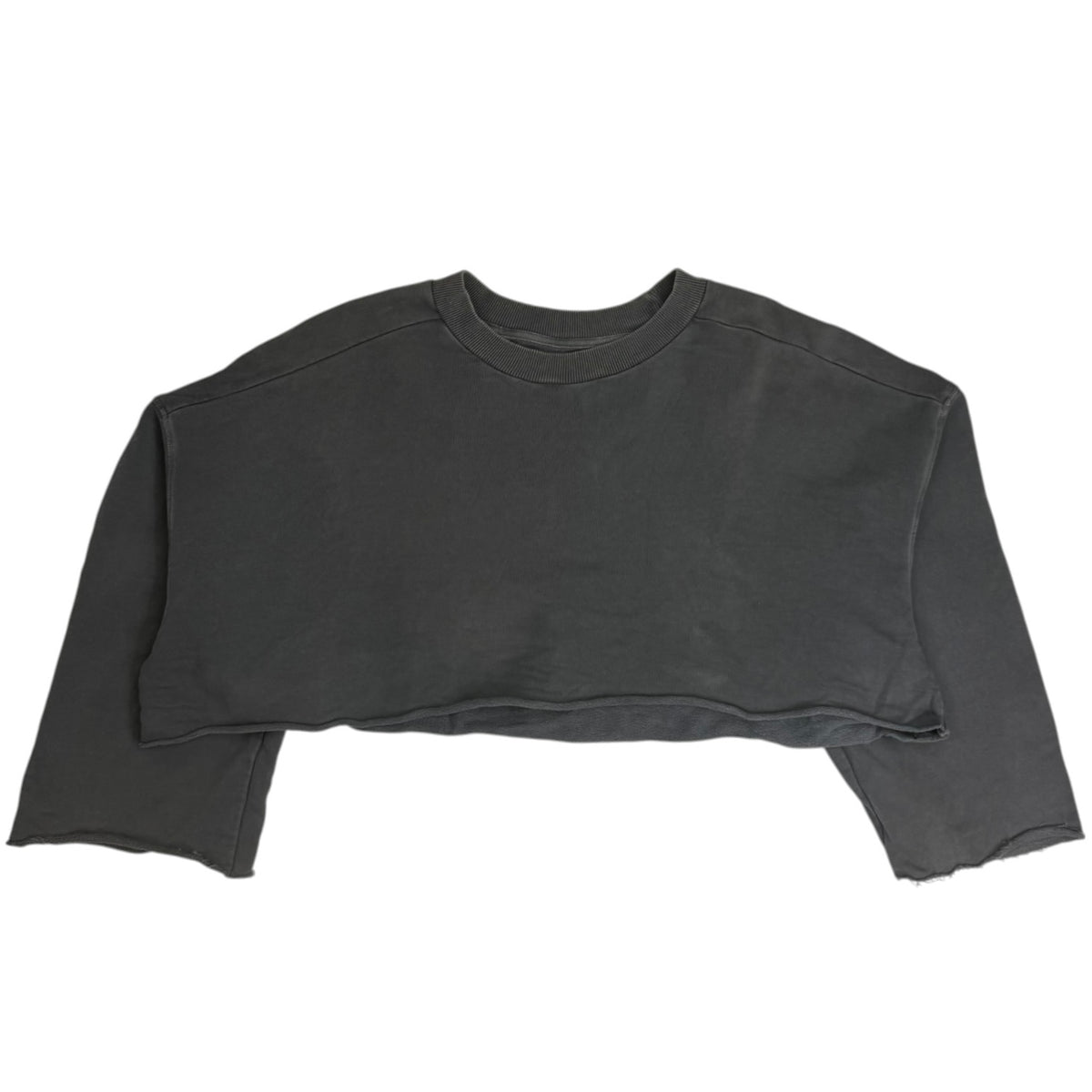 (W) Yeezy Season 1 Cropped Cotton Sweater Washed Black