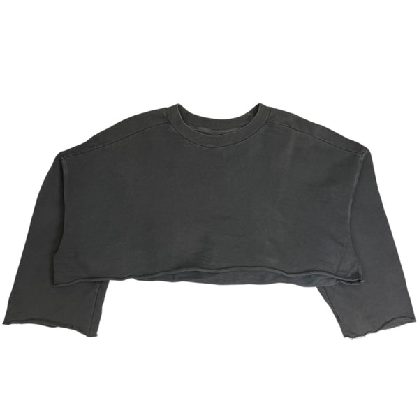 (W) Yeezy Season 1 Cropped Cotton Sweater Washed Black