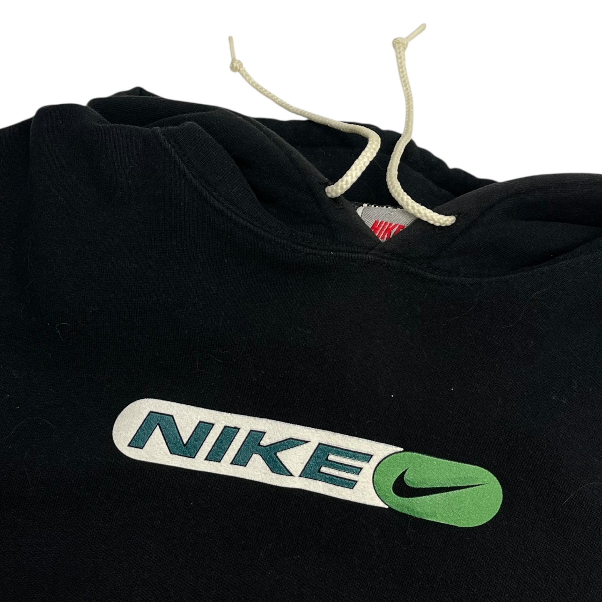 Vintage Nike Center Logo Hooded Sweatshirt Black