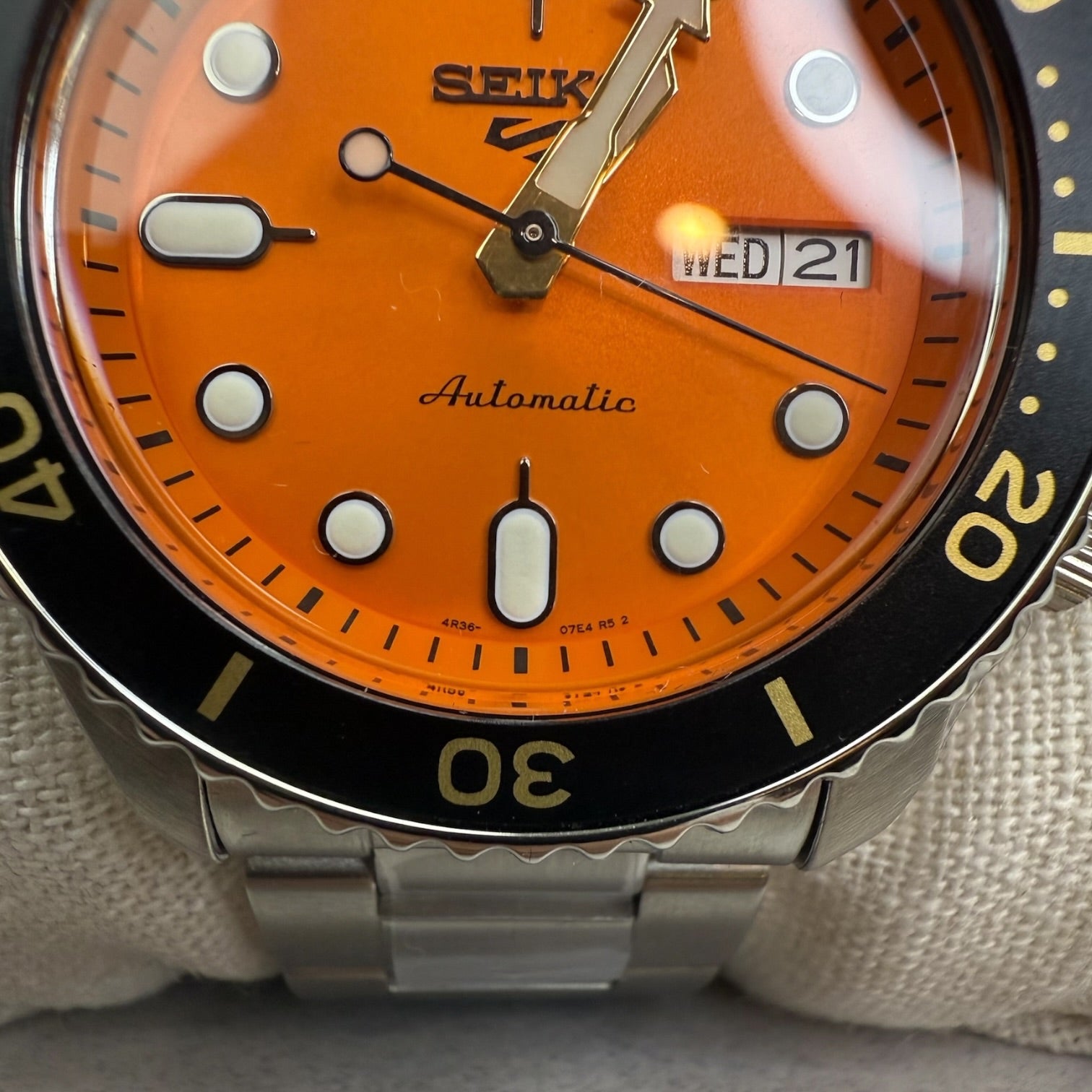 Seiko 5 Sports SRPD59 Automatic Orange Dial Diver Watch