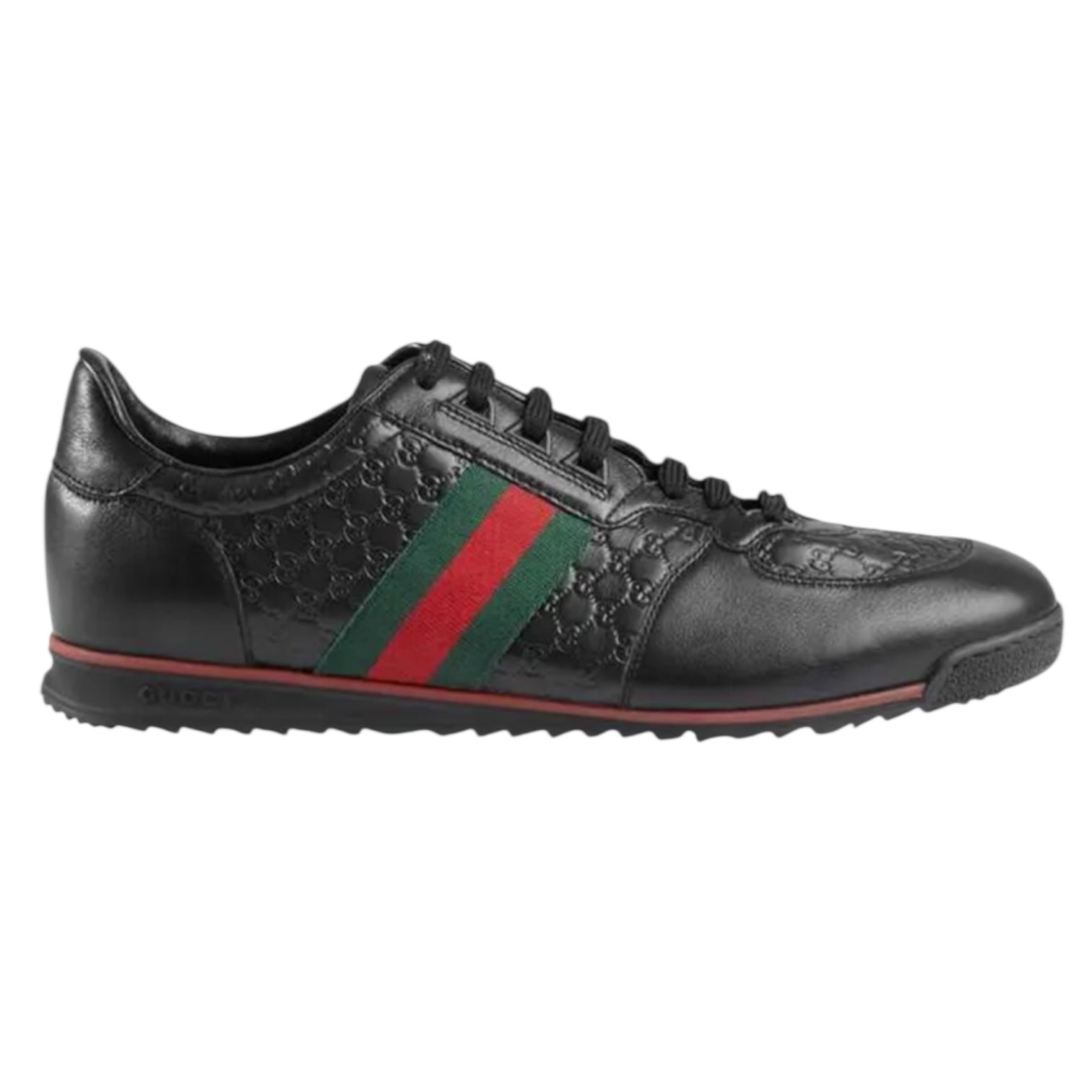 Gucci Leather Web Sneaker Black (Used)