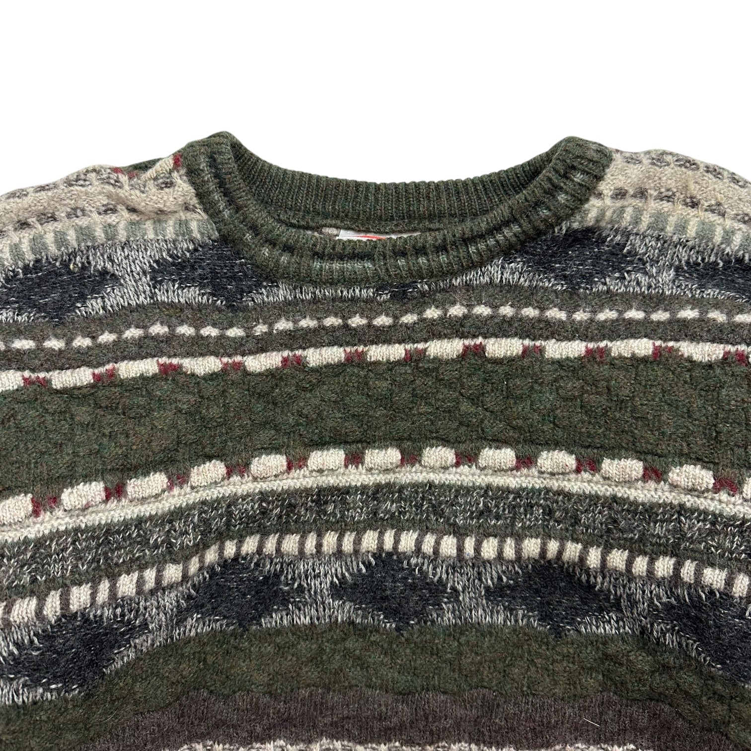 Vintage Cerini Striped Knit Sweater Green/White