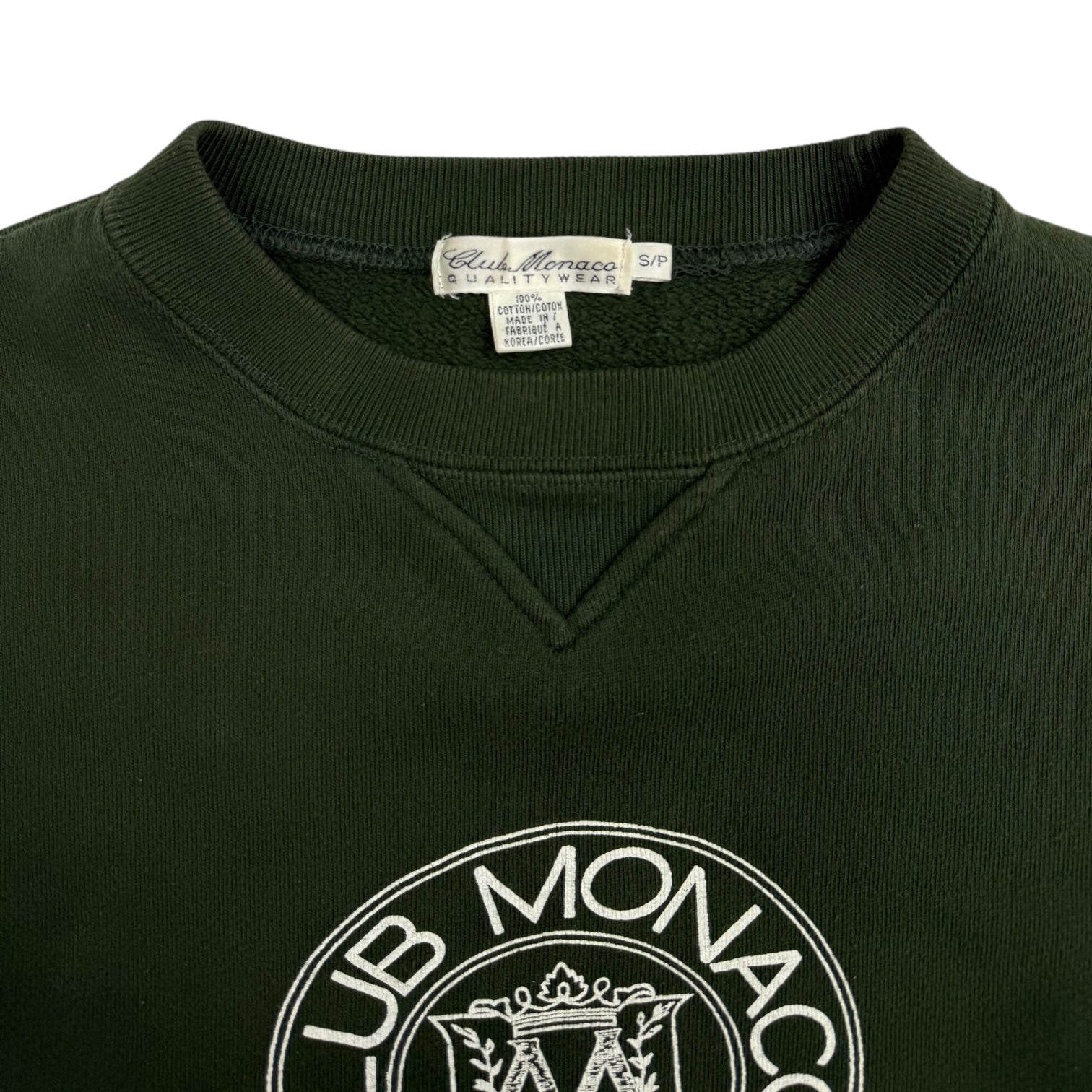 Vintage Club Monaco Crest Crewneck Green