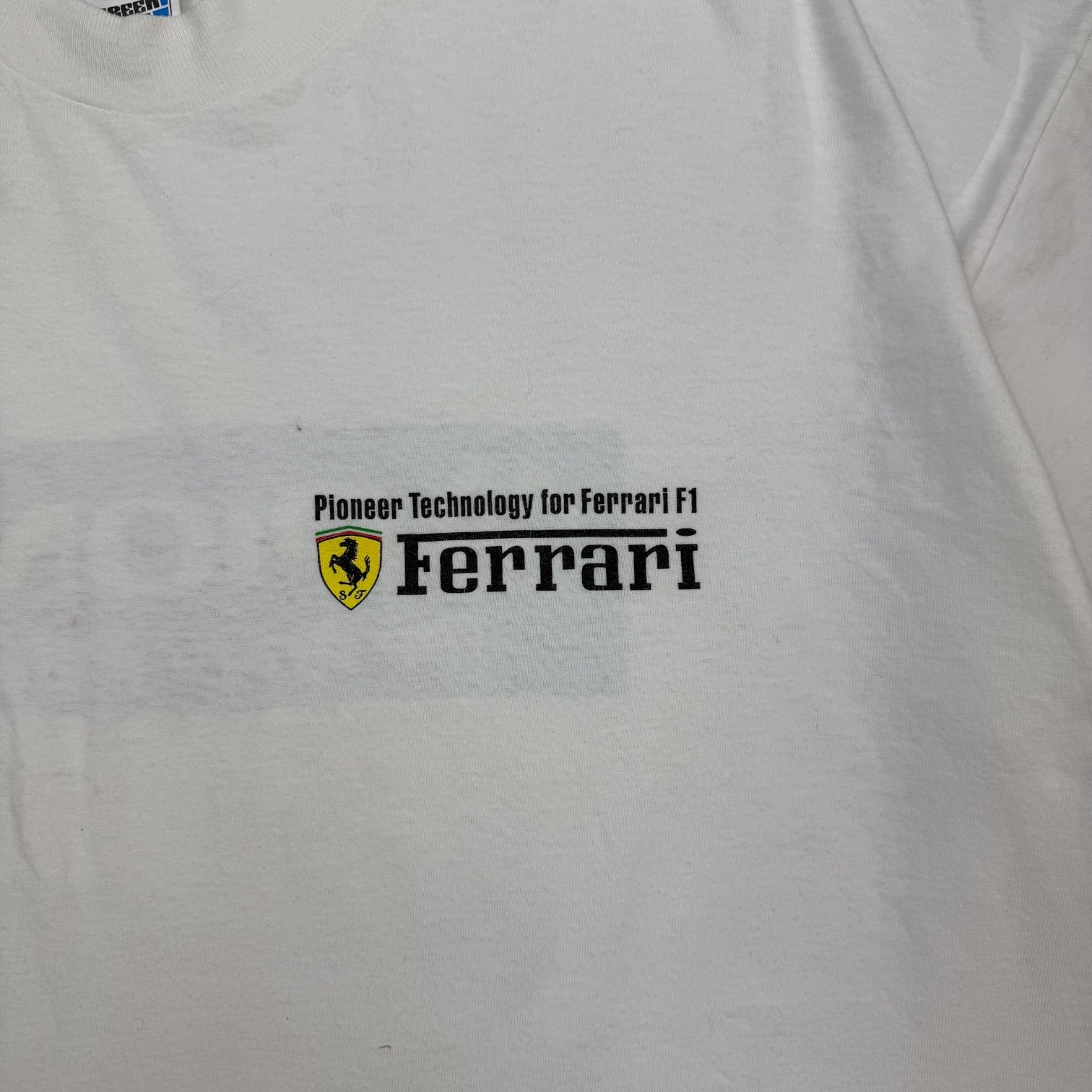 Vintage Ferrari Formula 1 Pioneer Technology Tee White